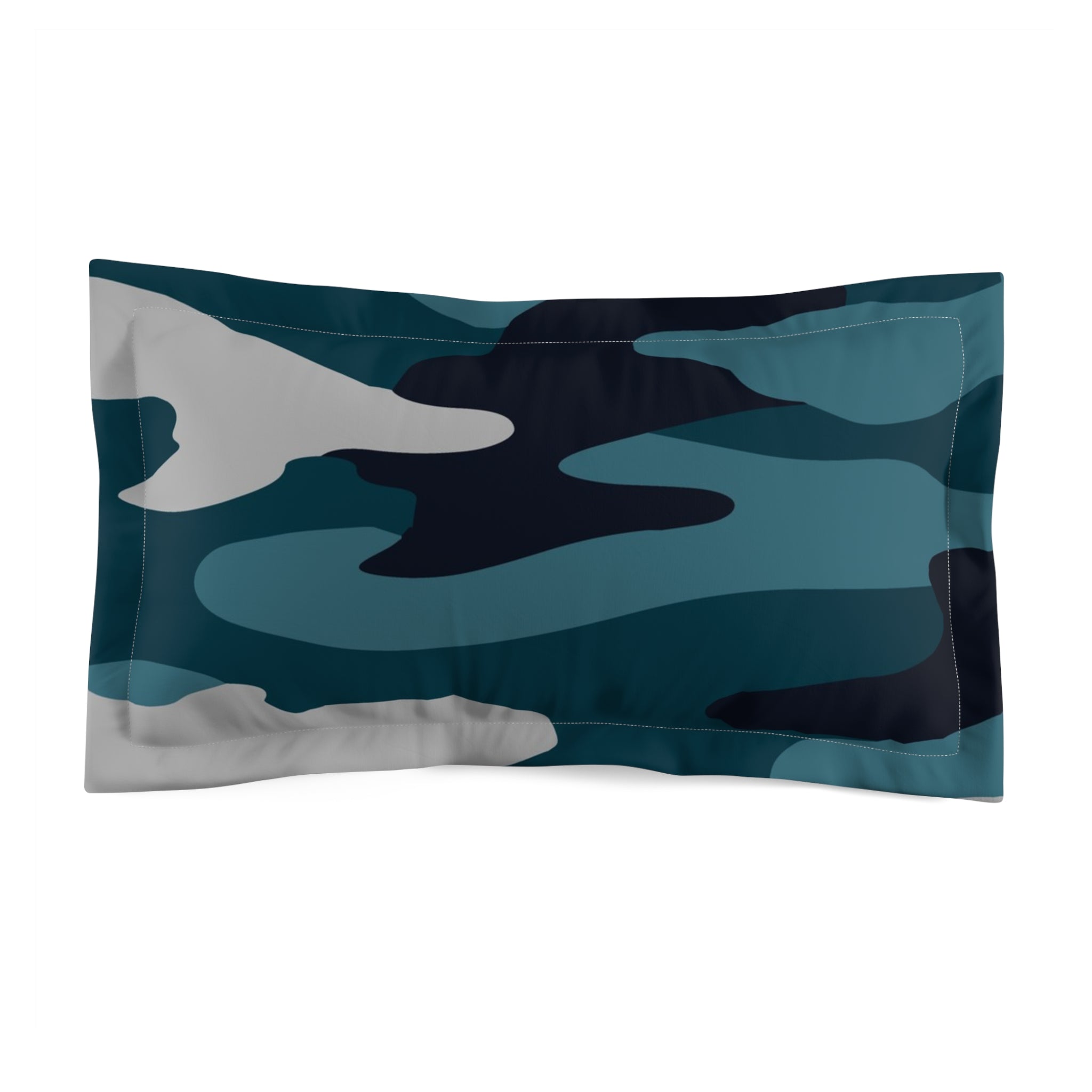 Blue Camouflage Microfiber Pillow Sham, Artsulli - Art is Long, Life is Short, Home Decor, Size, King, , , , , 11709172662729