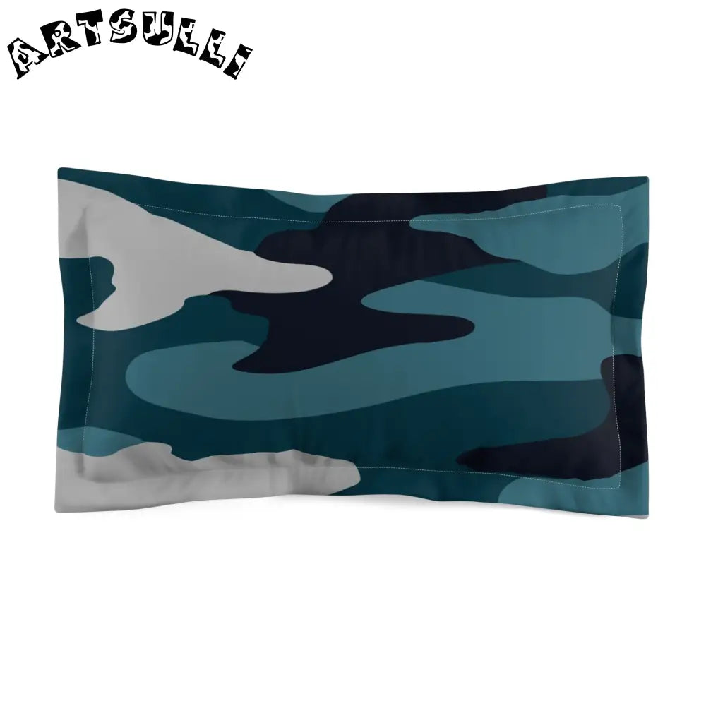 JAKKOUTTHEBXX Blue Camouflage Microfiber Pillow Sham JAKKOUTTHEBXX