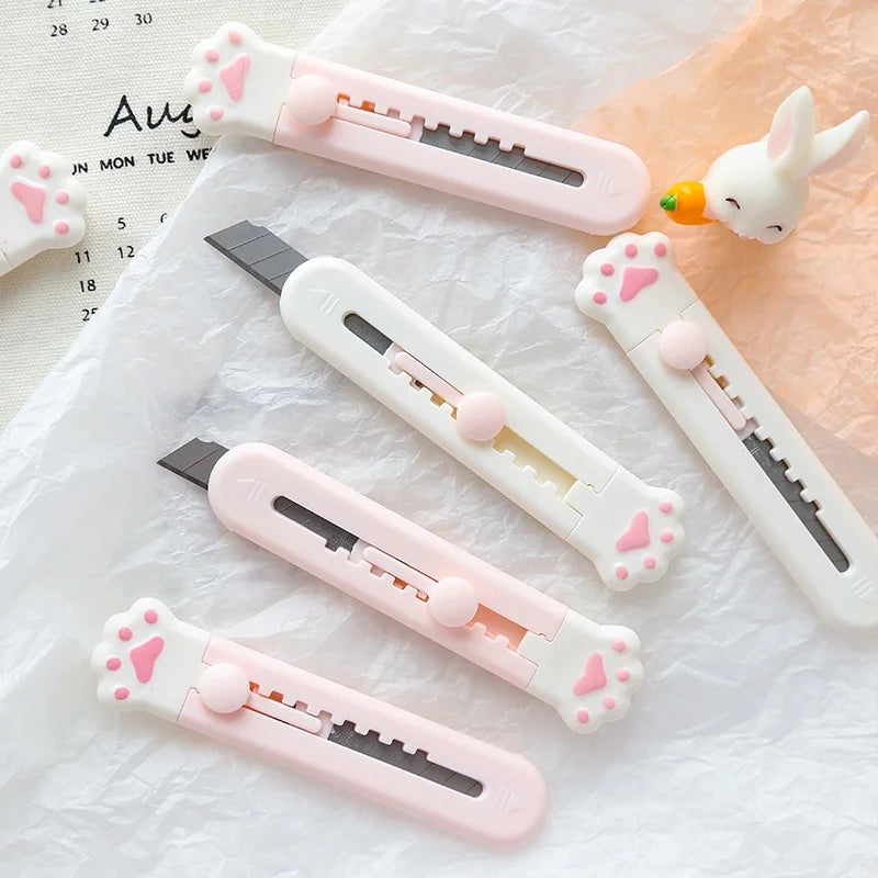 Cute Cat Paw Cutter Cartoon Utility Knife Student Art DIY Hand Tools Creative Stationery School Office Supplies Open Box Cutter