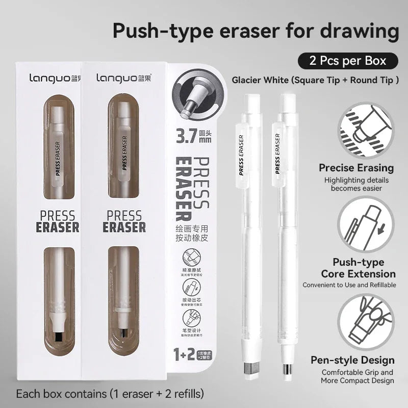 Buy The Best By Artsulli - Art is Long Life Short - Eraser Mechanical Rubber Refillable Pen Sketch Drawing Press Retractable Pencil