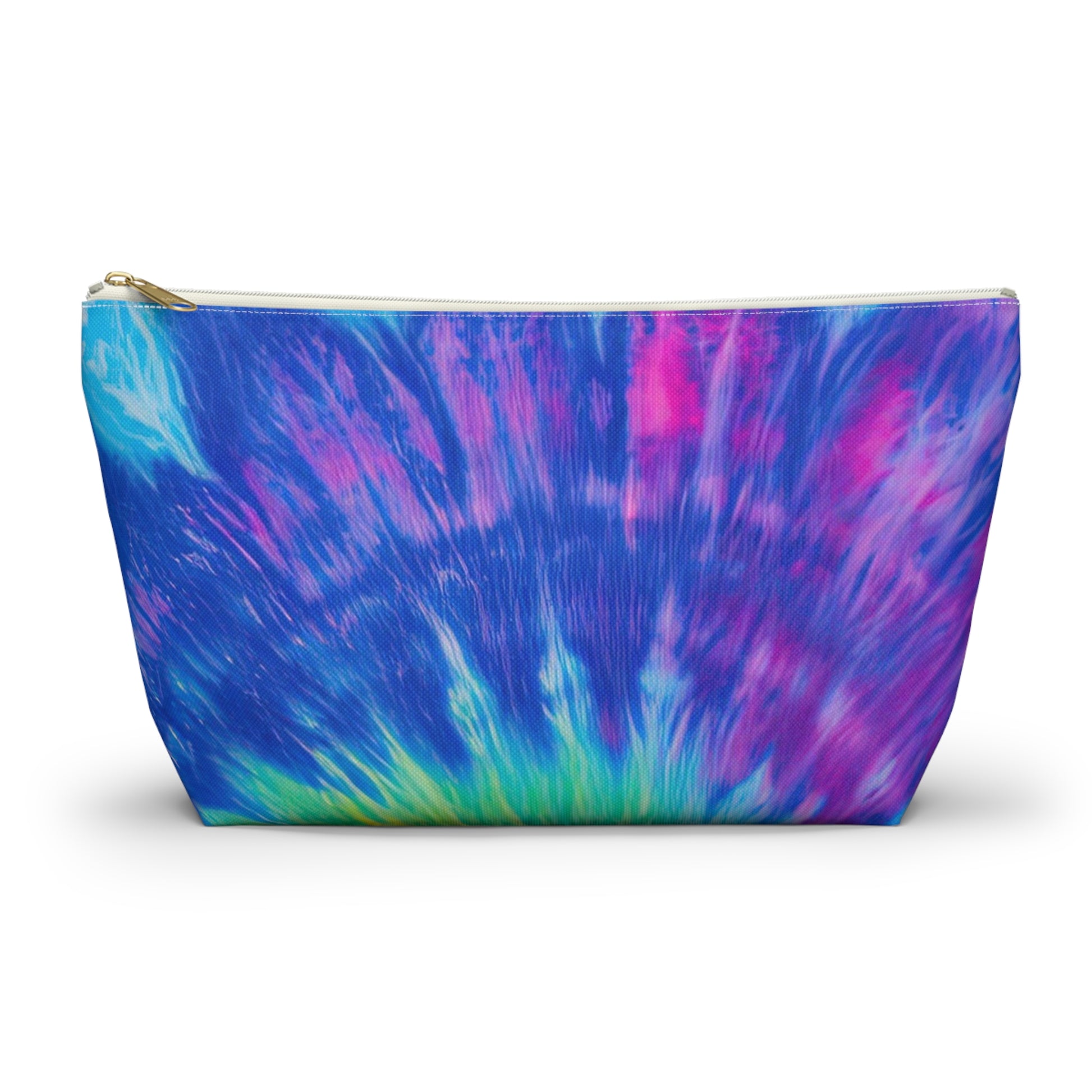 Psychedelic Tie Dye Accessory Pouch w T-bottom, Artsulli - Art is Long, Life is Short, Bags, Size, Large, Color, White zipper, , , 24646513280888802034