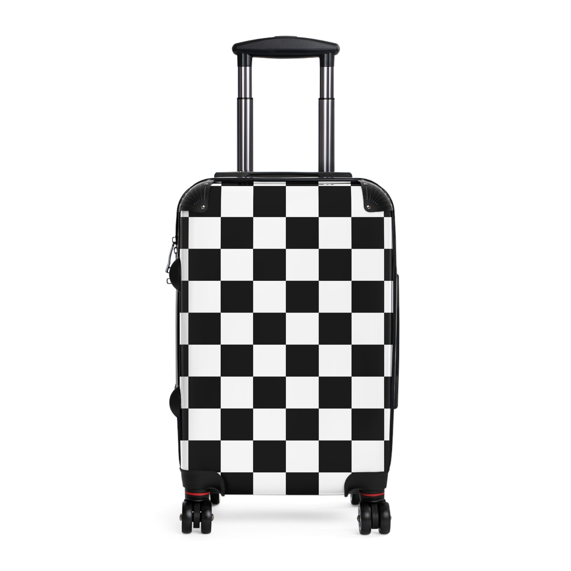 Checkerboard Black and White Suitcase, Artsulli - Art is Long, Life is Short, Bags, Size, Small, Color, Black, , , 24678031950096