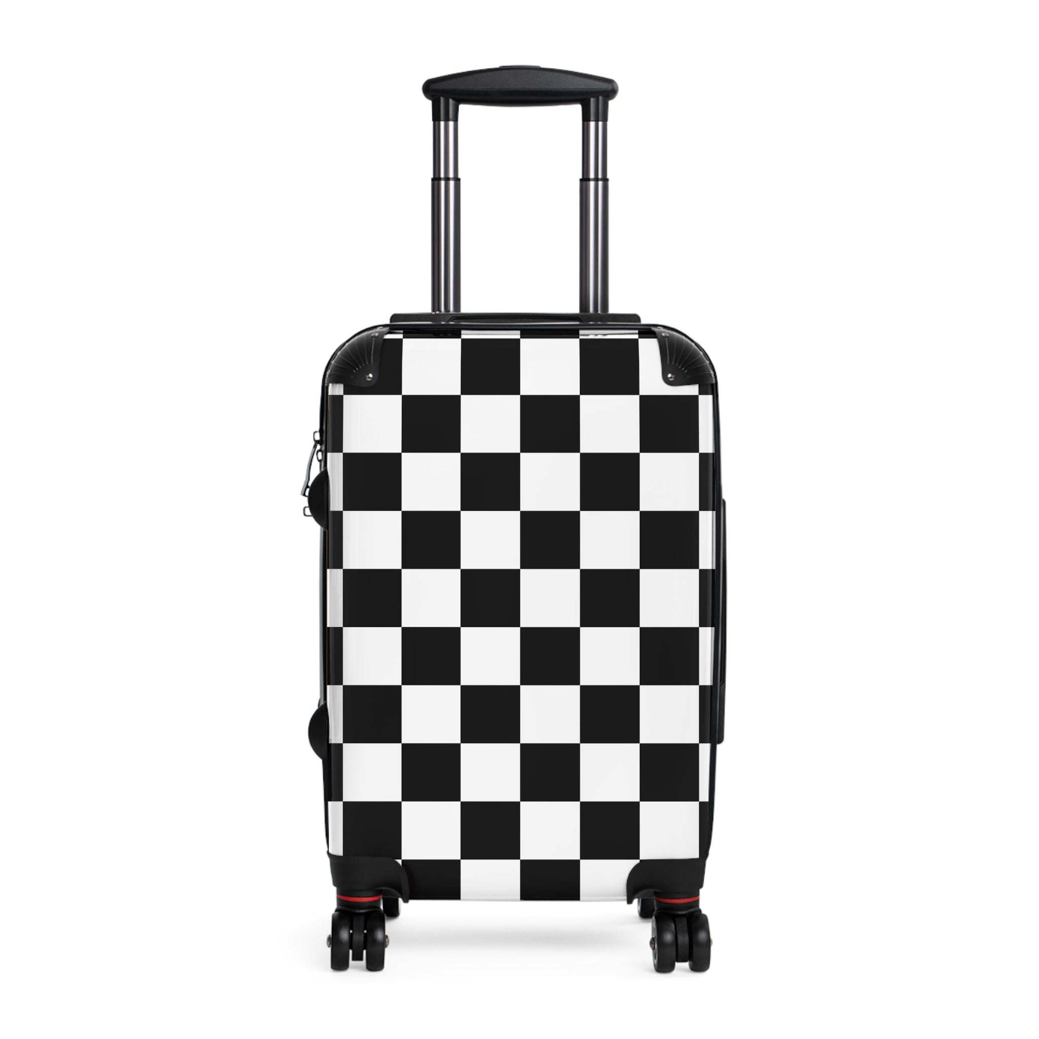 Checkerboard Black and White Suitcase, Artsulli - Art is Long, Life is Short, Bags, Size, Small, Color, Black, , , 24678031950096