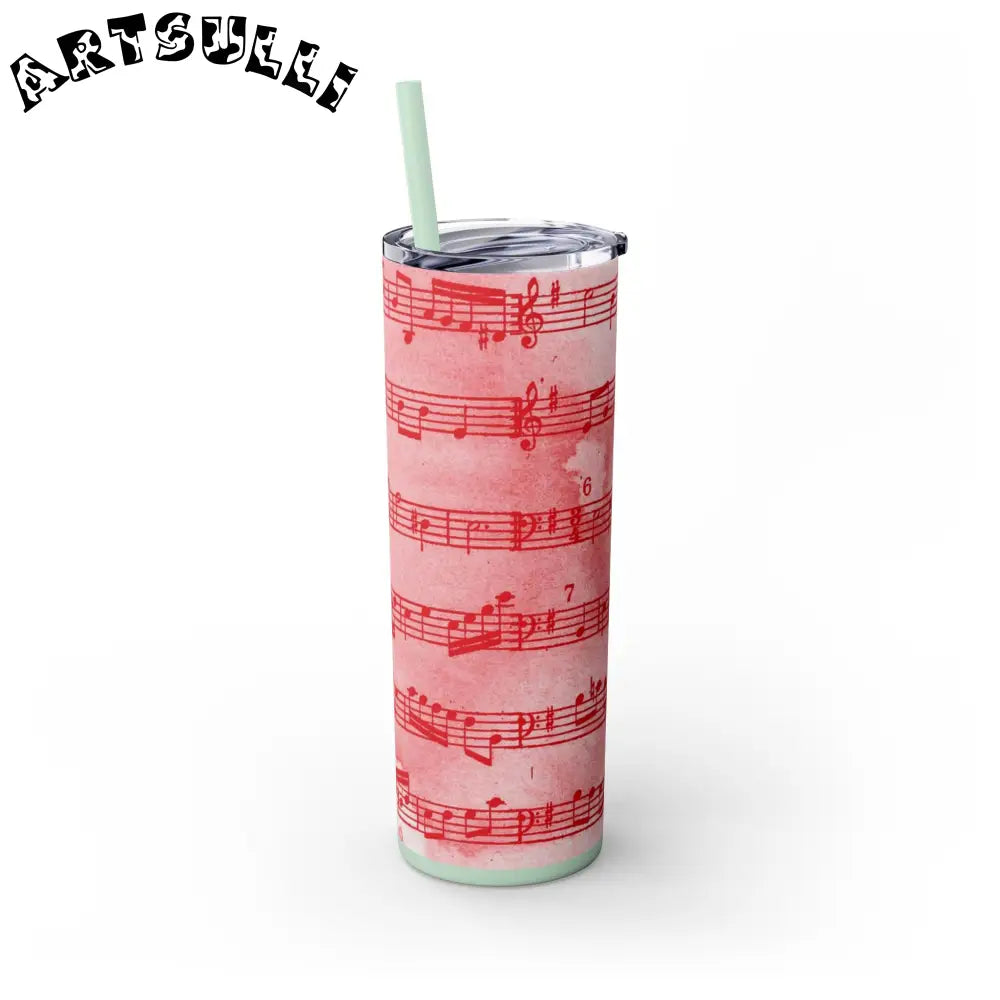 JAKKOUTTHEBXX Pink Musical Note Maars Skinny Tumbler 2025