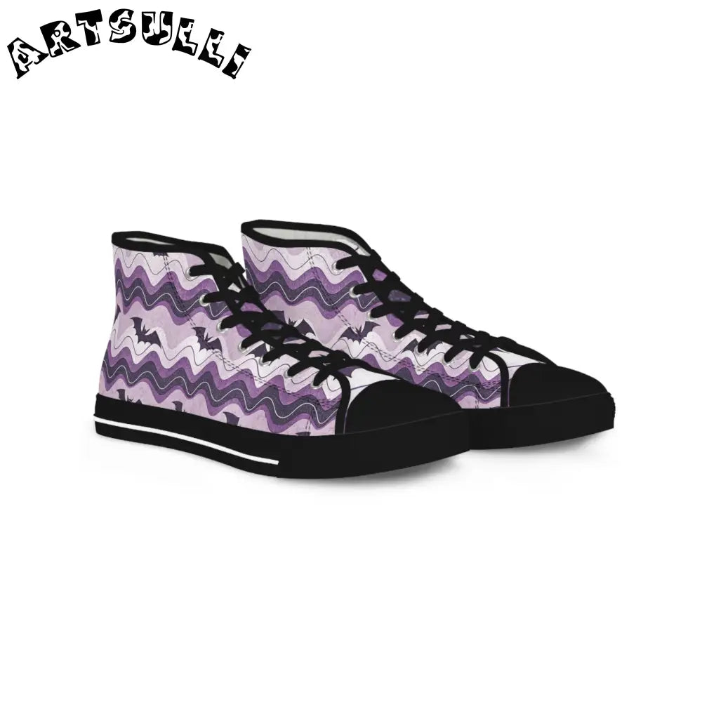 JAKKOUTTHEBXX Bat Wave Purple Men’s High Top Sneakers JAKKOUTTHEBXX