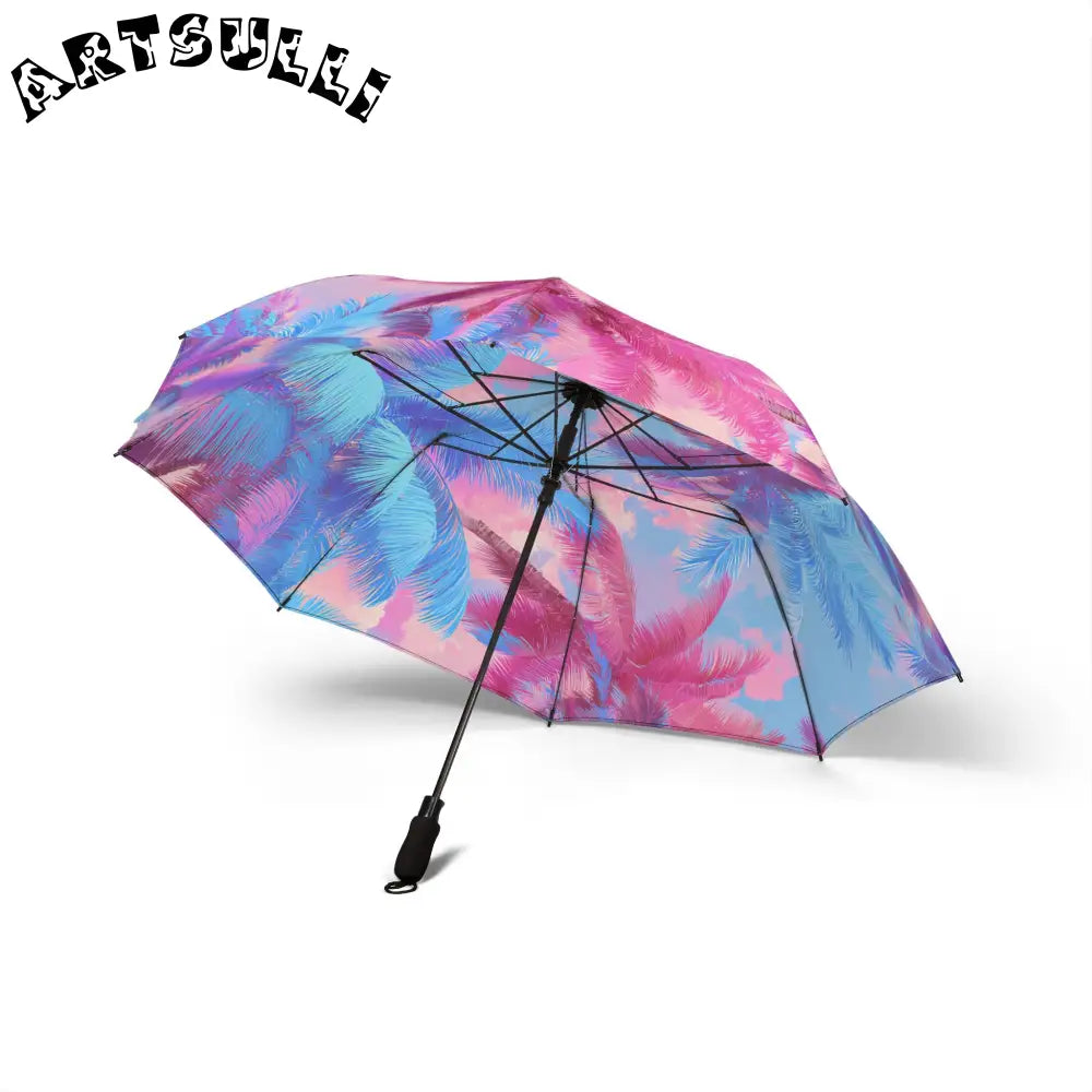 JAKKOUTTHEBXX Ethereal Pastel Palms Semi-Automatic Foldable Umbrella