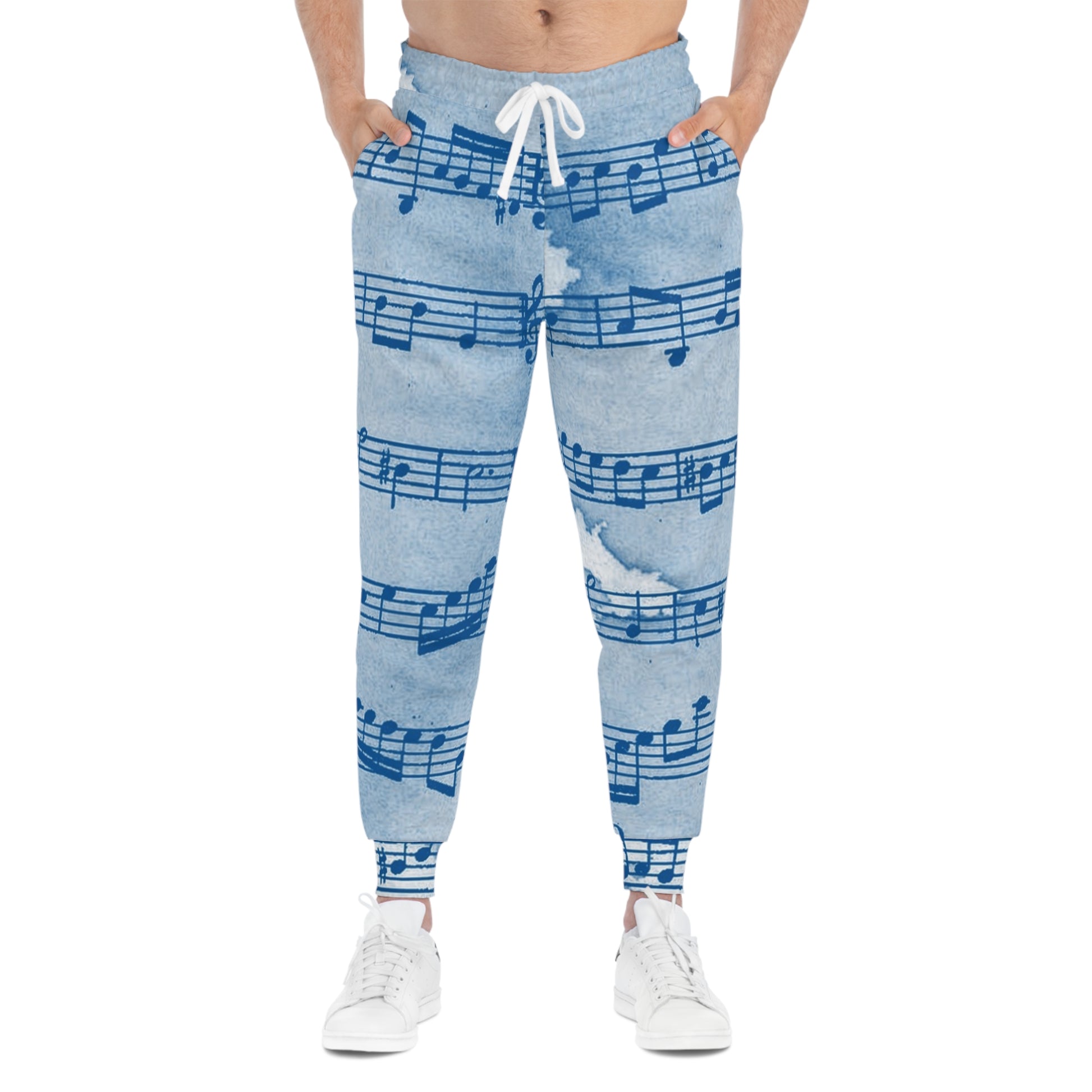 Drip Spill Type Beat Sheet Music Blue Athletic Joggers (AOP), Artsulli - Art is Long, Life is Short, All Over Prints, , , , , , , 