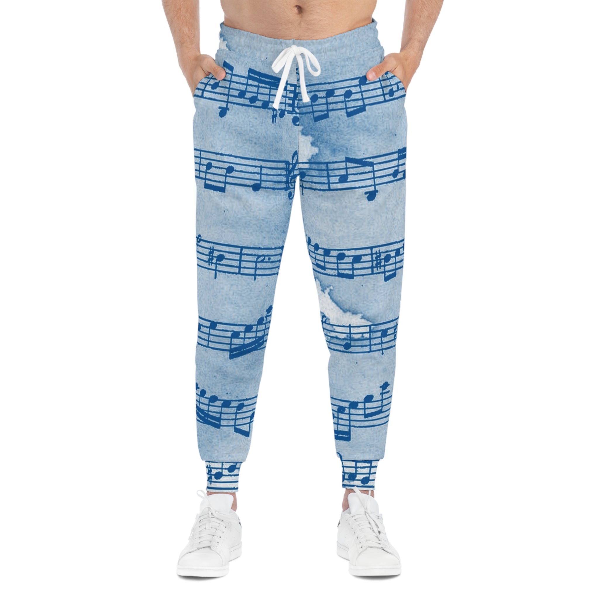 Drip Spill Type Beat Sheet Music Blue Athletic Joggers (AOP), Artsulli - Art is Long, Life is Short, All Over Prints, , , , , , , 