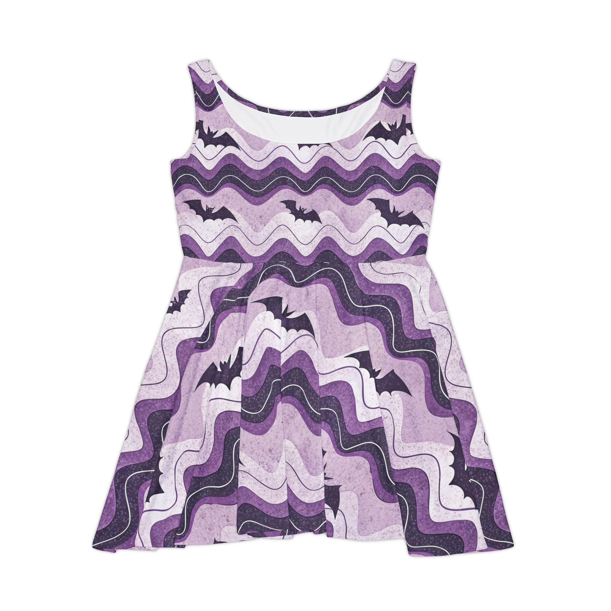 Bat Wave Women's Skater Dress (AOP), Artsulli - Art is Long, Life is Short, All Over Prints, Size, XS, , , , , 51653200238963