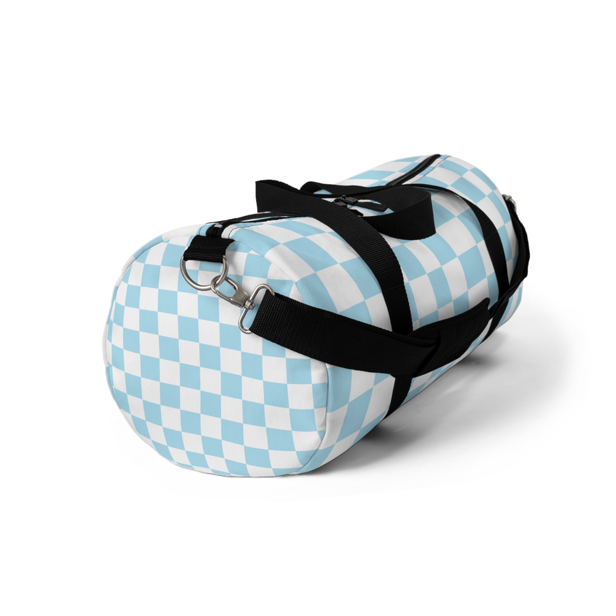 Checkerboard Sky Blue Duffel Bag, Artsulli - Art is Long, Life is Short, Bags, , , , , , , 