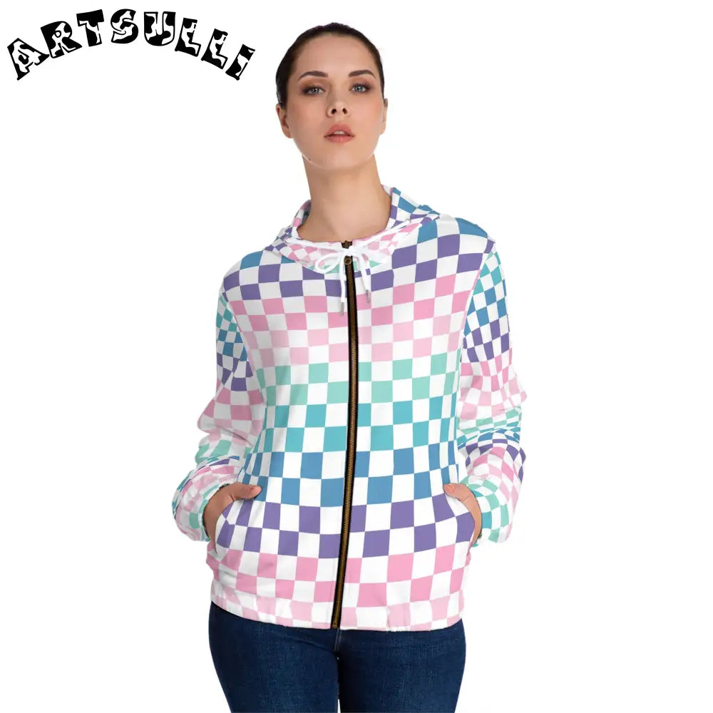 JAKKOUTTHEBXX Vaporwave Rainbow Checkerboard Multi-Color Women’s