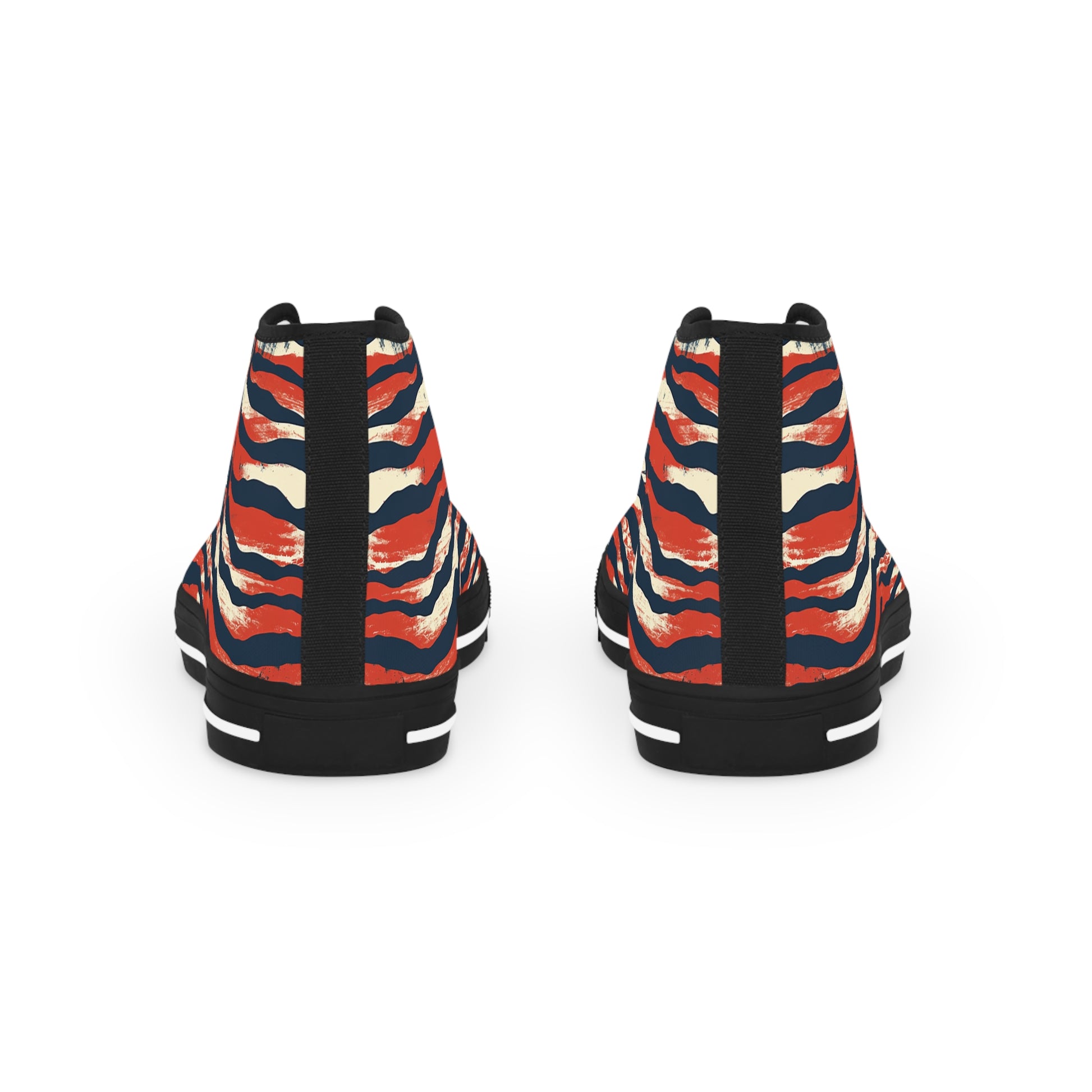 Capricious Tiger Wave Men's High Top Sneakers, Artsulli - Art is Long, Life is Short, Shoes, , , , , , , 