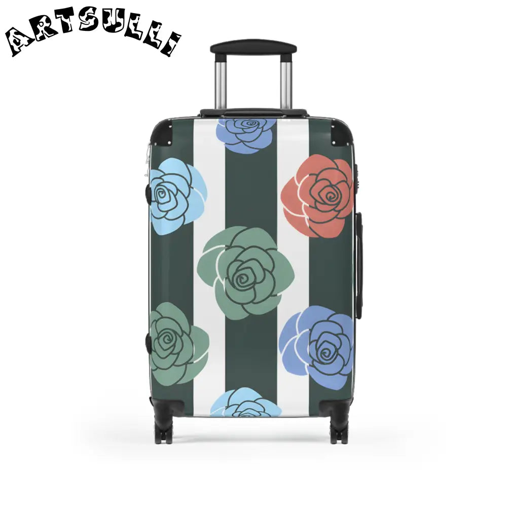 JAKKOUTTHEBXX Stripes x Roses Black and White Suitcase JAKKOUTTHEBXX