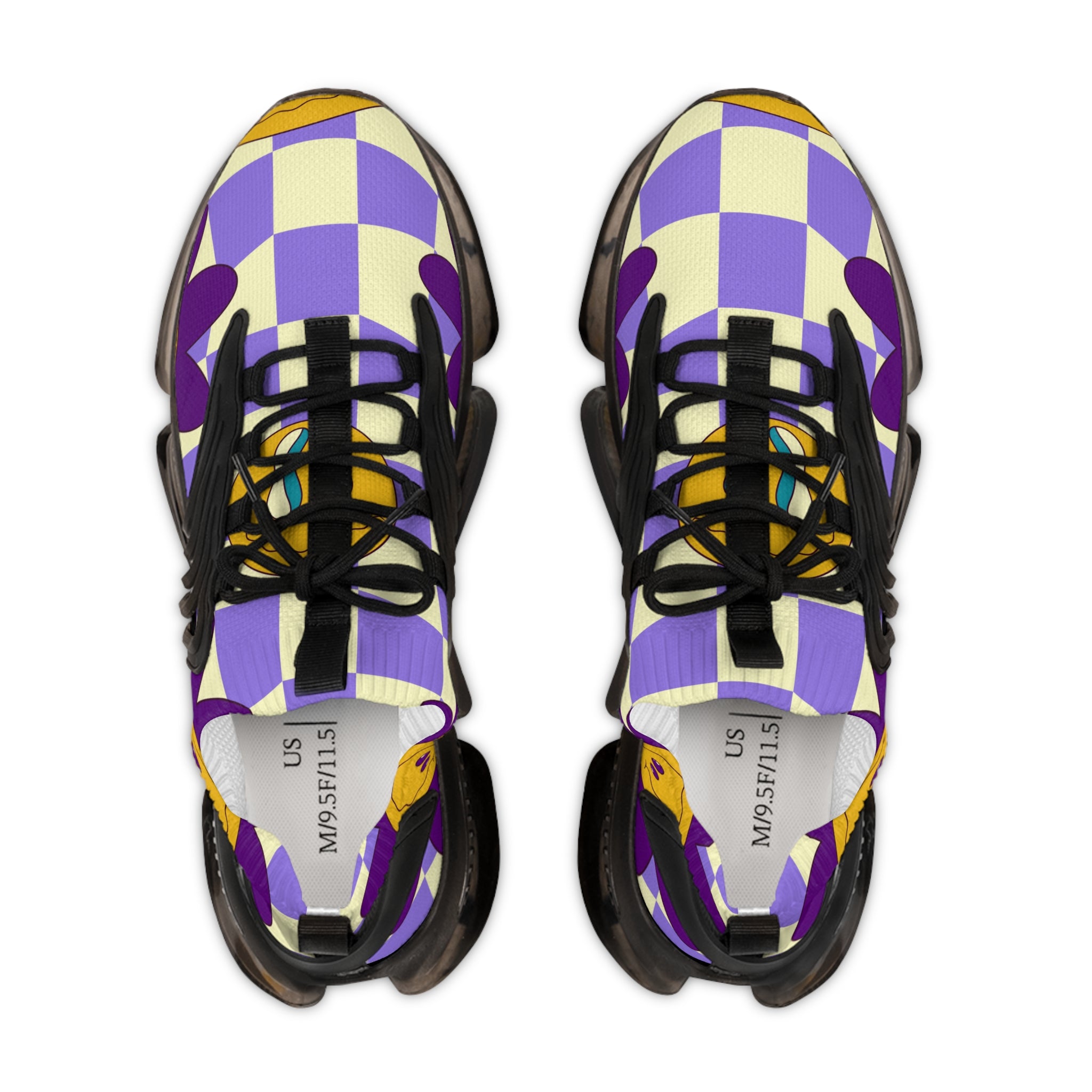 Trippy Flower Power Motifs Men's Mesh Sneakers, Artsulli - Art is Long, Life is Short, Shoes, , , , , , , 