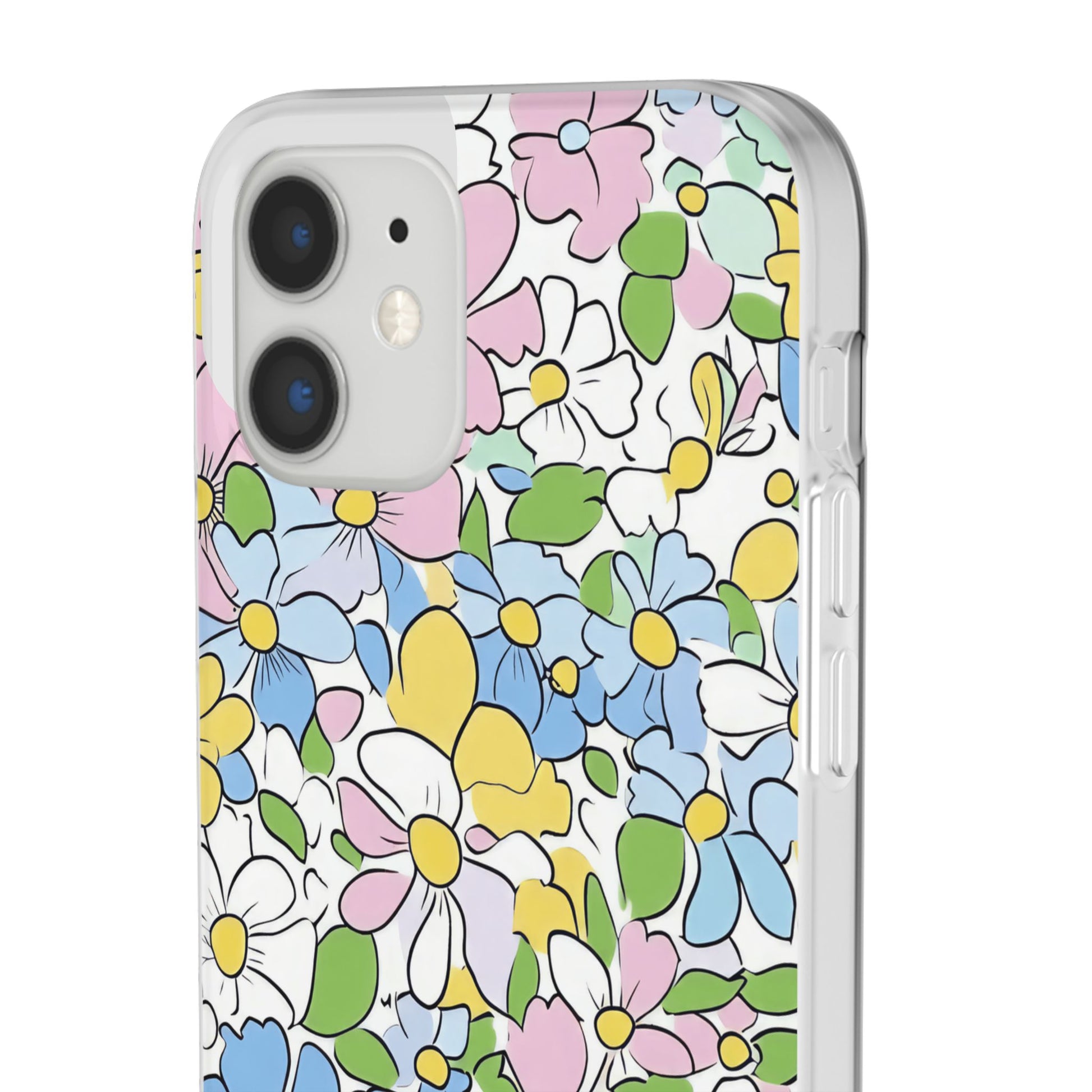 Colorful Floral Clear Flexi Case, Artsulli - Art is Long, Life is Short, Phone Case, , , , , , , 
