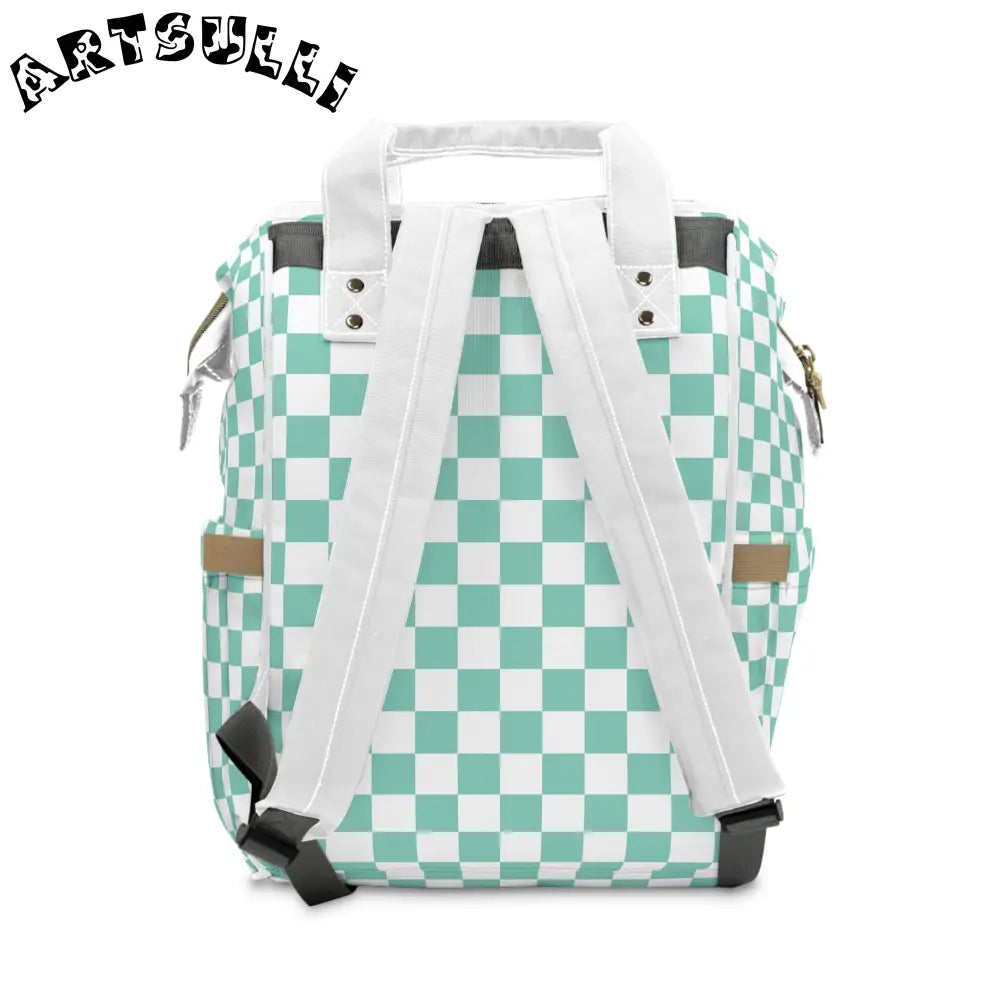 JAKKOUTTHEBXX Checkerboard Black and Blue Multifunctional Diaper