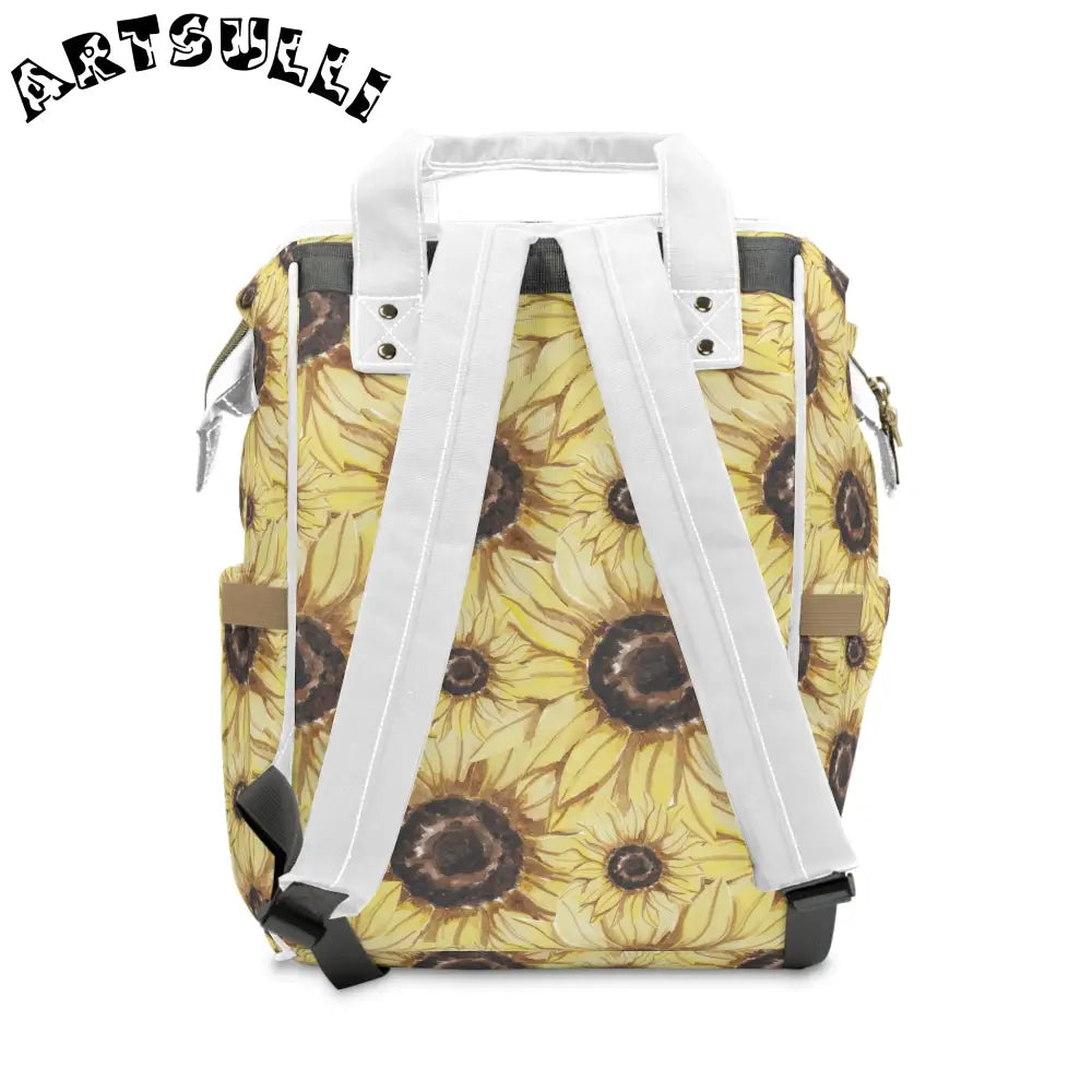 JAKKOUTTHEBXX Retro Anime Sunflower Multifunctional Diaper Backpack