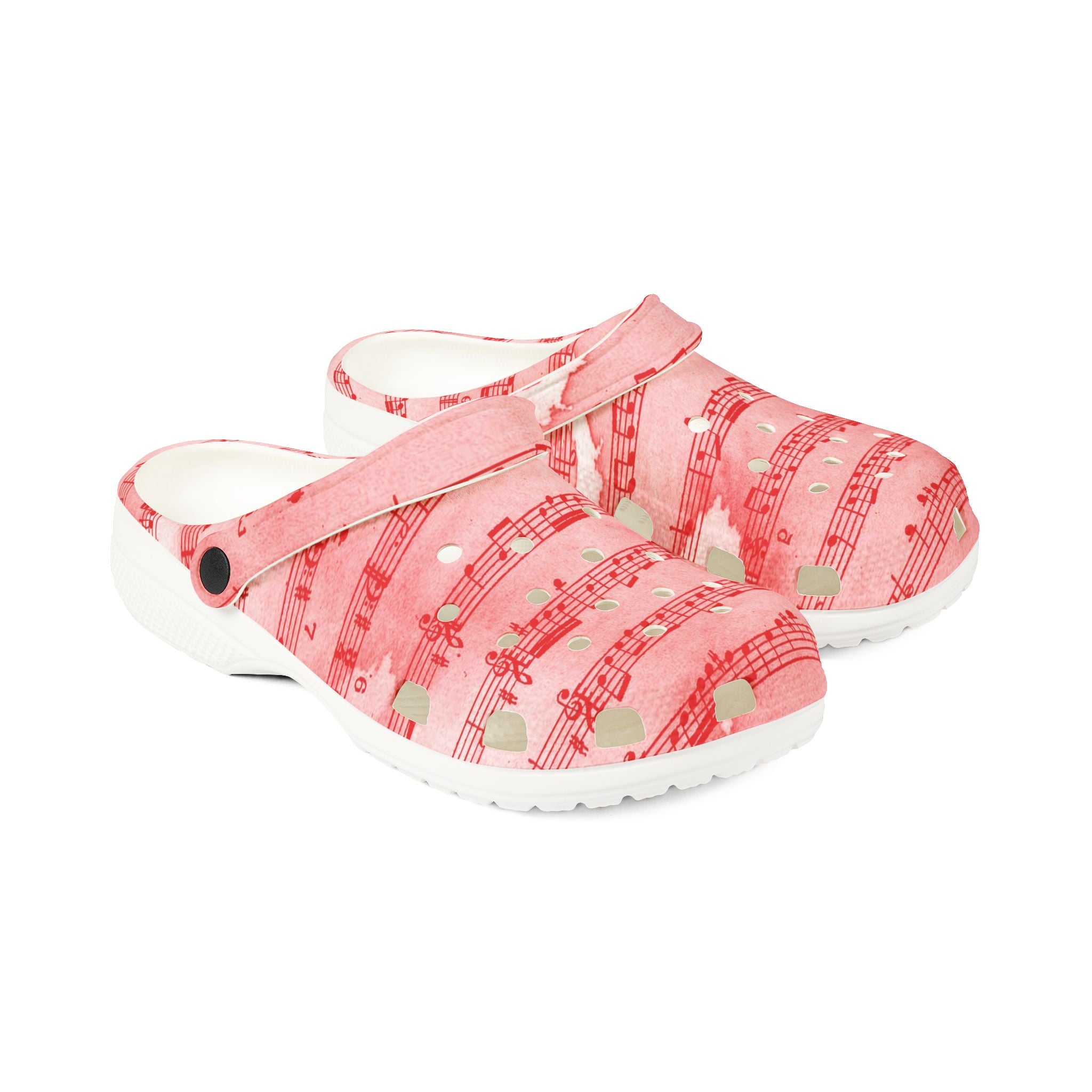 Drip Spill Type Beat Sheet Music Red EVA Foam Rubber Shoes (AOP), Artsulli - Art is Long, Life is Short, Shoes, , , , , , , 