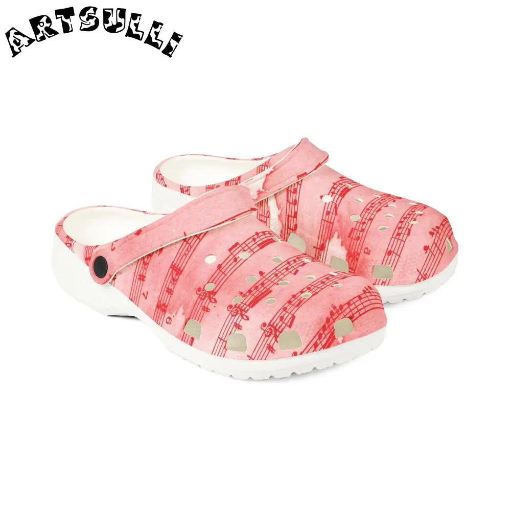 JAKKOUTTHEBXX Pink Music Note EVA Foam Clogs 2025