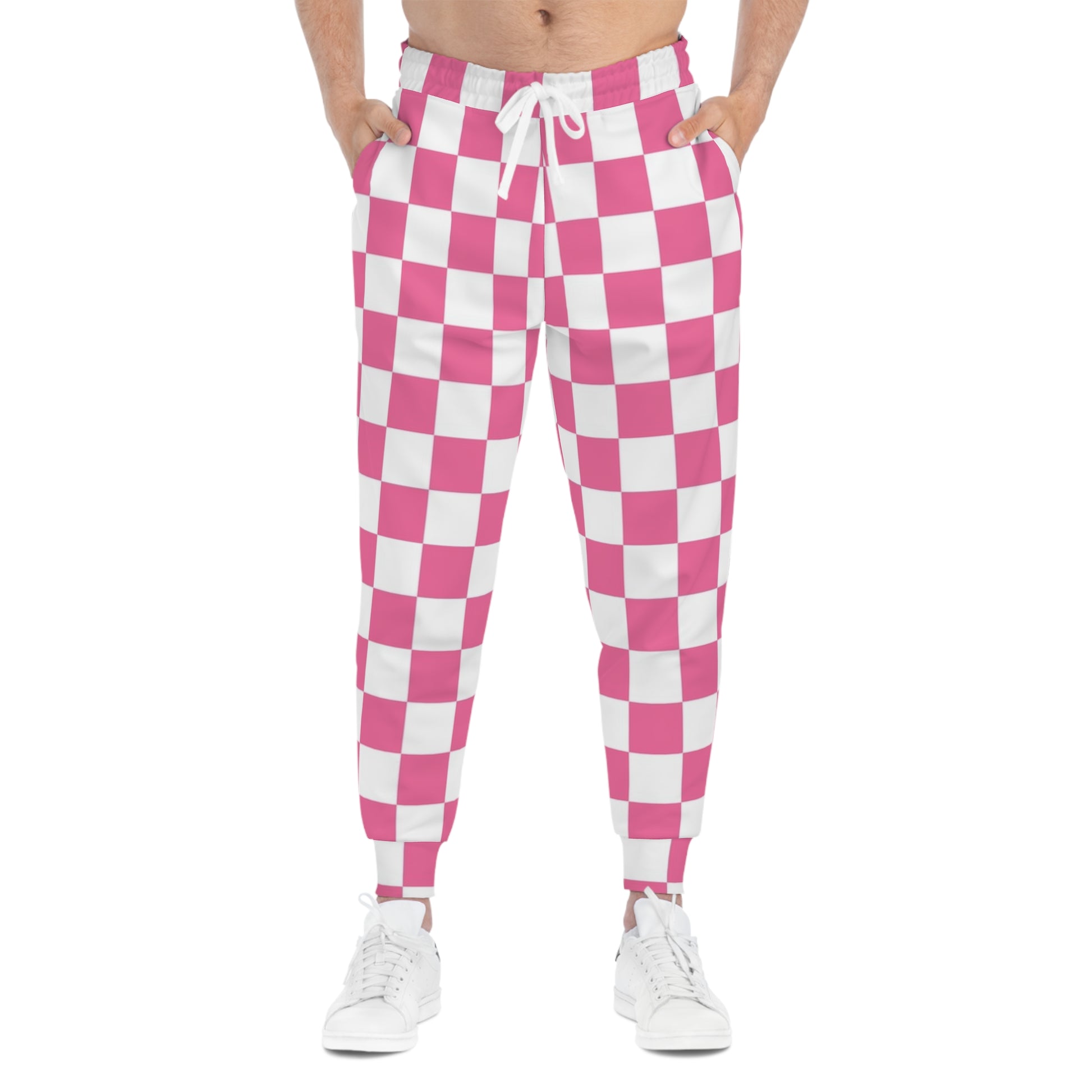 Yuyushiki Pink Check Athletic Joggers (AOP), Artsulli - Art is Long, Life is Short, All Over Prints, , , , , , , 