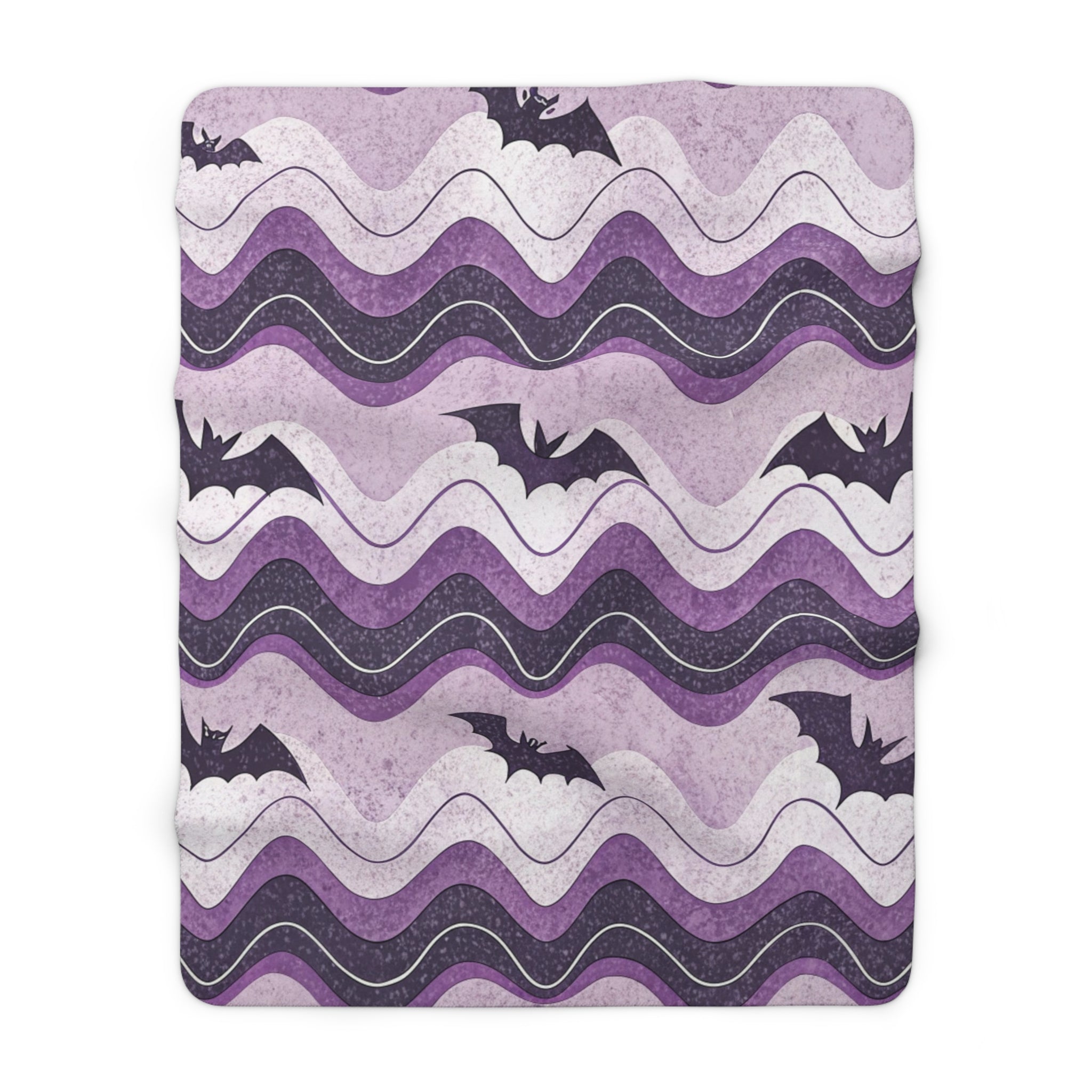 Bat Wave Sherpa Fleece Blanket, Artsulli - Art is Long, Life is Short, Home Decor, Size, 60" × 80", , , , , 43110373239193
