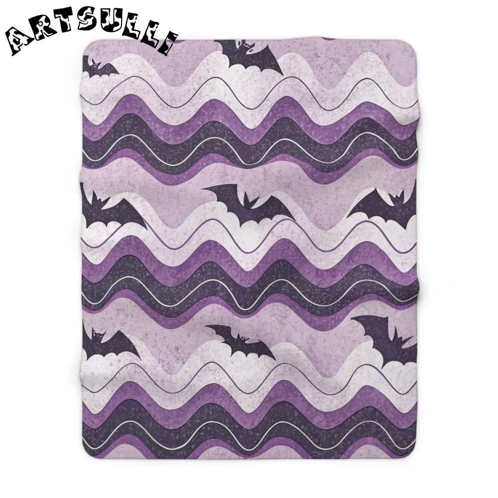 JAKKOUTTHEBXX Bat Wave Sherpa Fleece Blanket JAKKOUTTHEBXX Artsulli