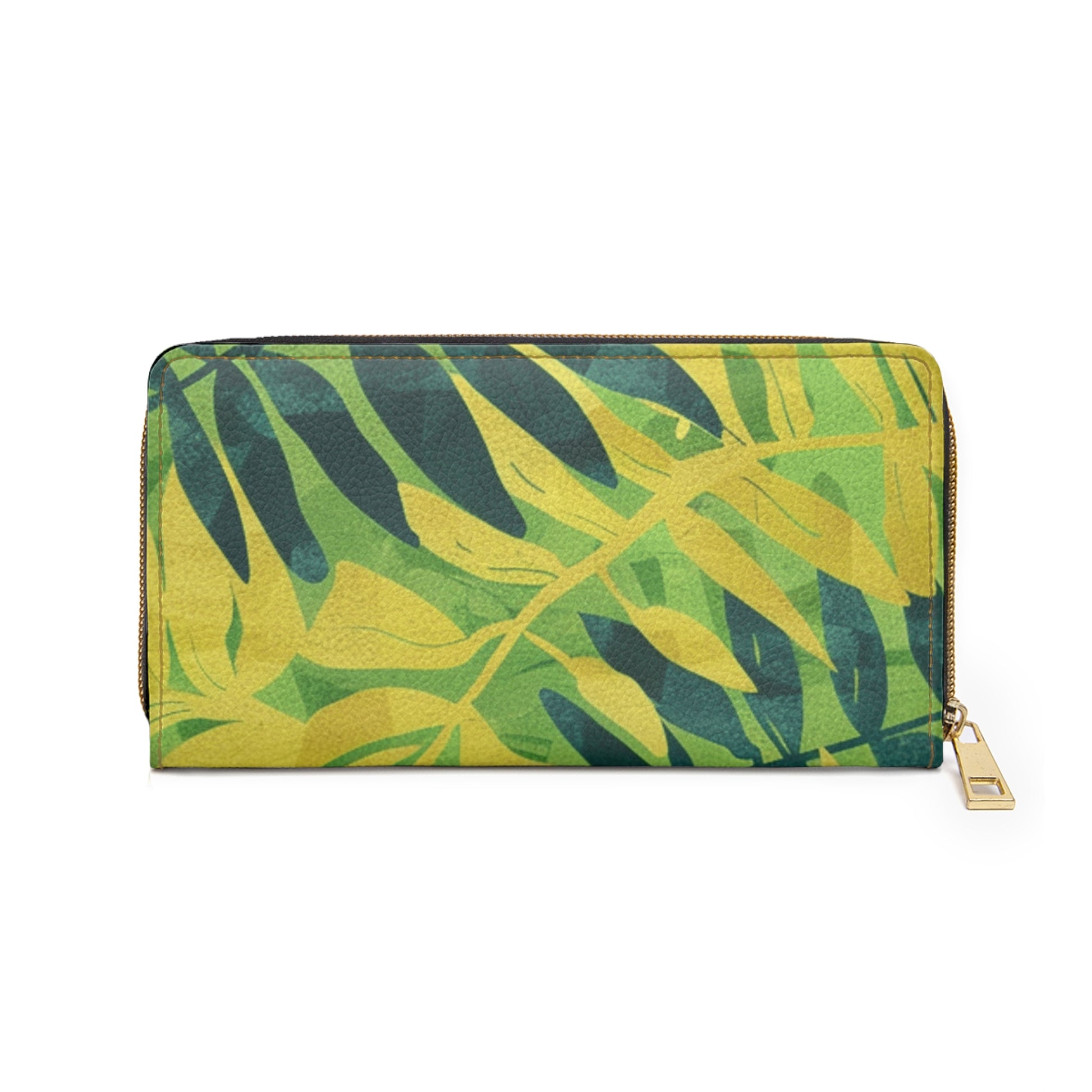 Green Leaf x Yellow Leaf x Tropical x Jungle Zipper Wallet, Artsulli - Art is Long, Life is Short, Accessories, , , , , , , 