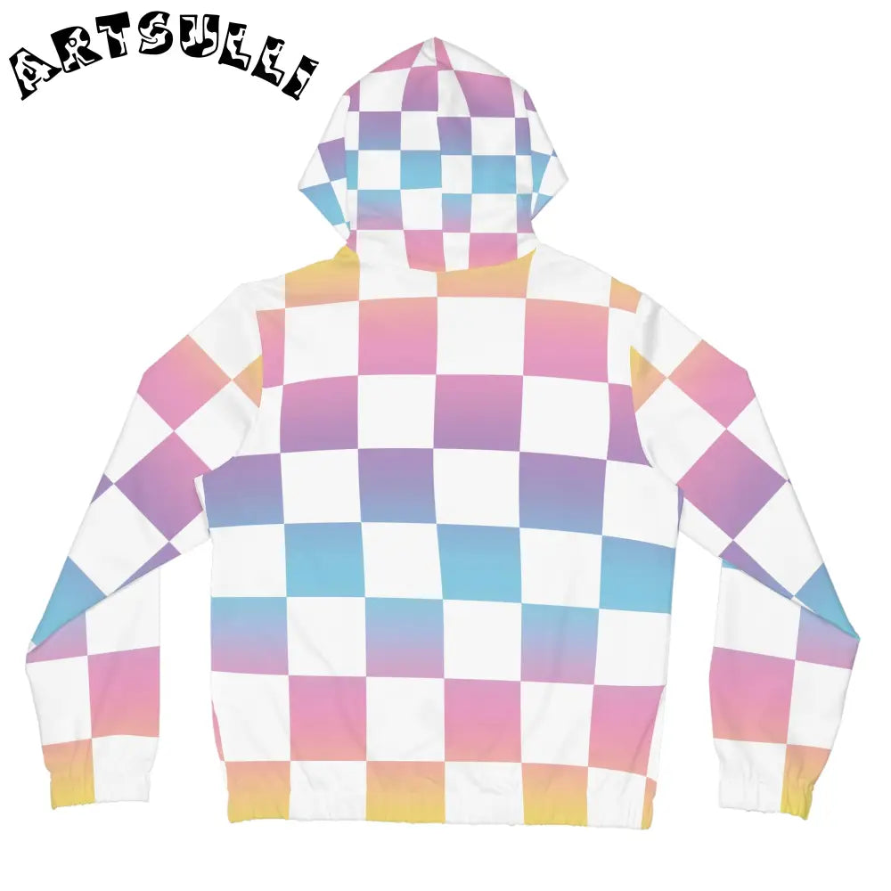 JAKKOUTTHEBXX Vaporwave Check II Women’s Full-Zip Hoodie (AOP)