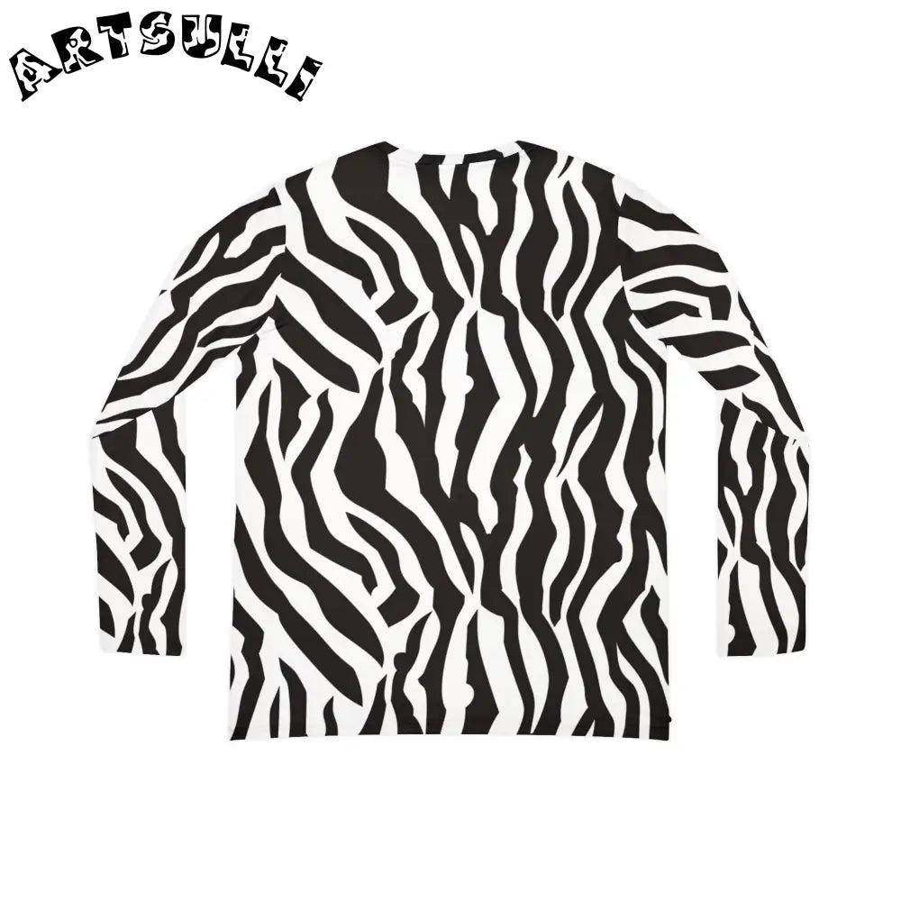 JAKKOUTTHEBXX Black and White Zebra Print V Neck Long Sleeve Shirt