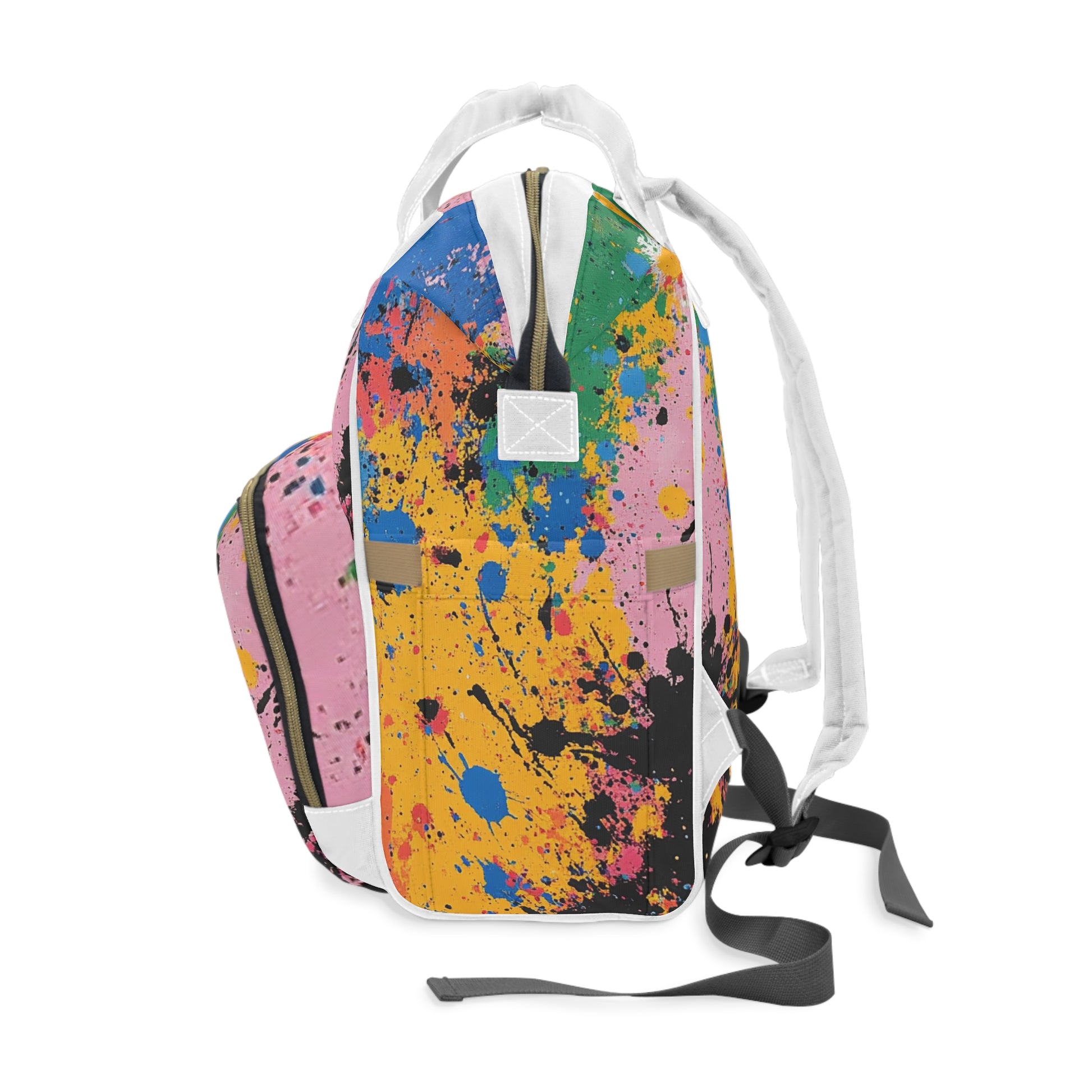 The Colors Of Paint Splatter Multifunctional Diaper Backpack, Artsulli - Art is Long, Life is Short, Bags, , , , , , , 