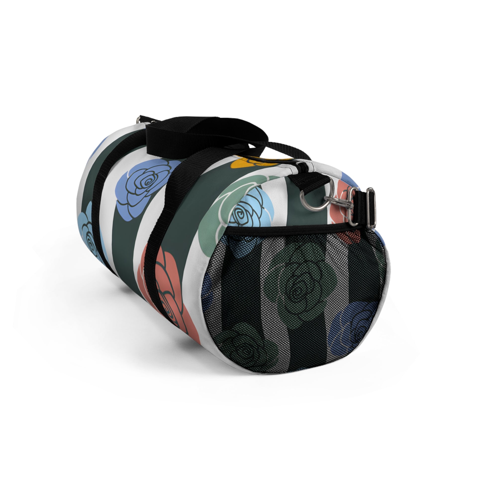 Stripes x Roses Black and White Duffel Bag, Artsulli - Art is Long, Life is Short, Bags, , , , , , , 