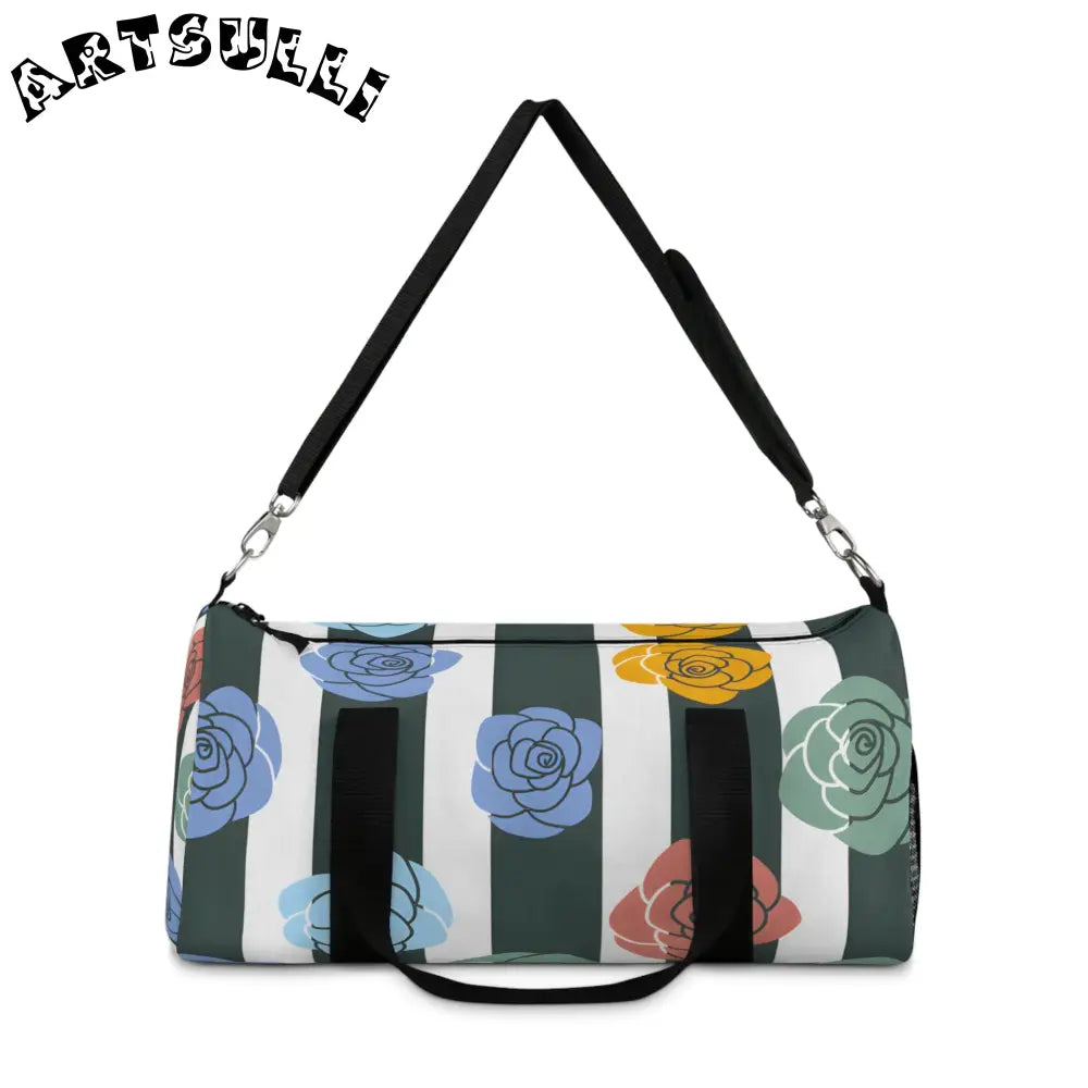 JAKKOUTTHEBXX Stripes x Roses Black and White Copy of Duffel Bag