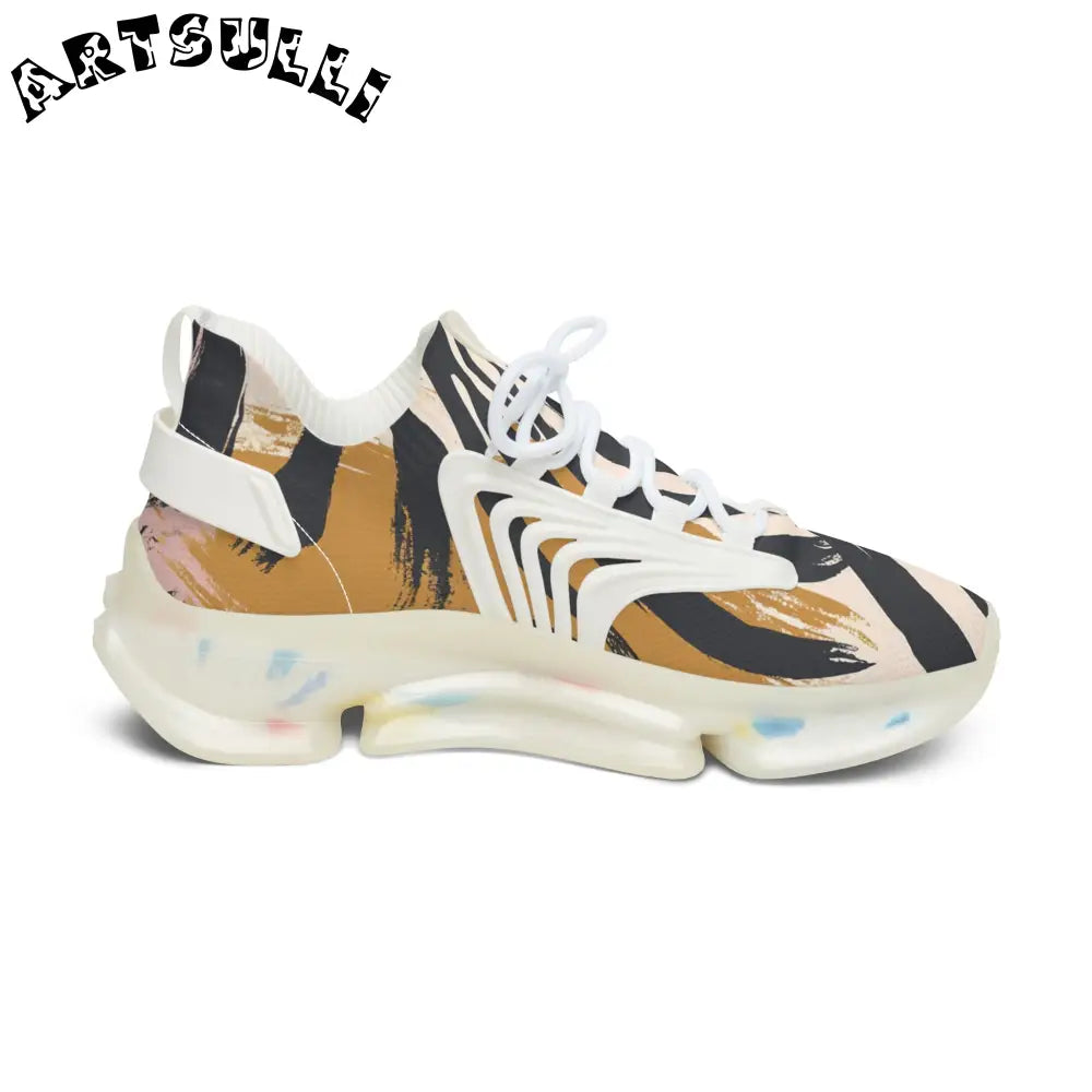 JAKKOUTTHEBXX Zebra Print Mesh Sneakers with Clear Speckled Sole
