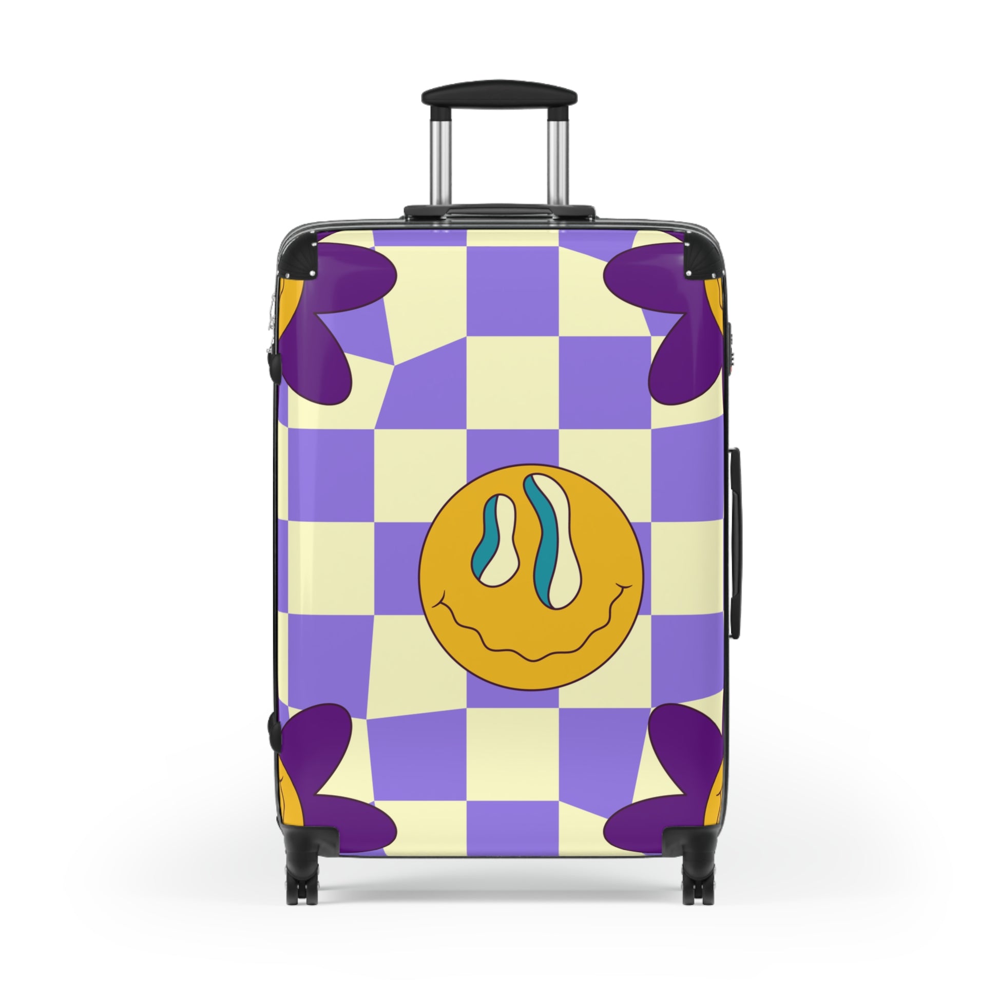 Trippy Flower Power Motifs Suitcase, Artsulli - Art is Long, Life is Short, Bags, Size, Large, Color, Black, , , 13762084332910
