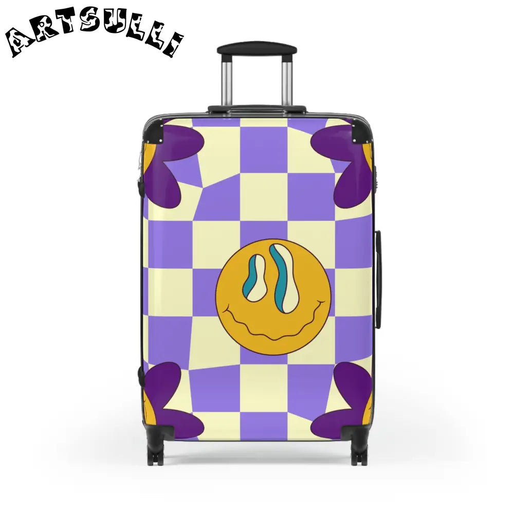 JAKKOUTTHEBXX Trippy Flower Power Motifs Suitcase JAKKOUTTHEBXX