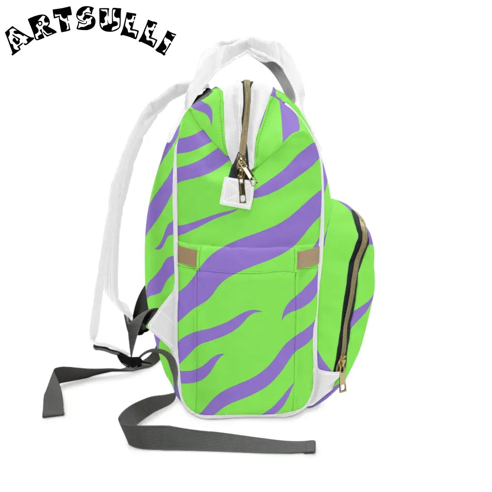 JAKKOUTTHEBXX Tyrannosaurus Print Green and Purple Multifunctional