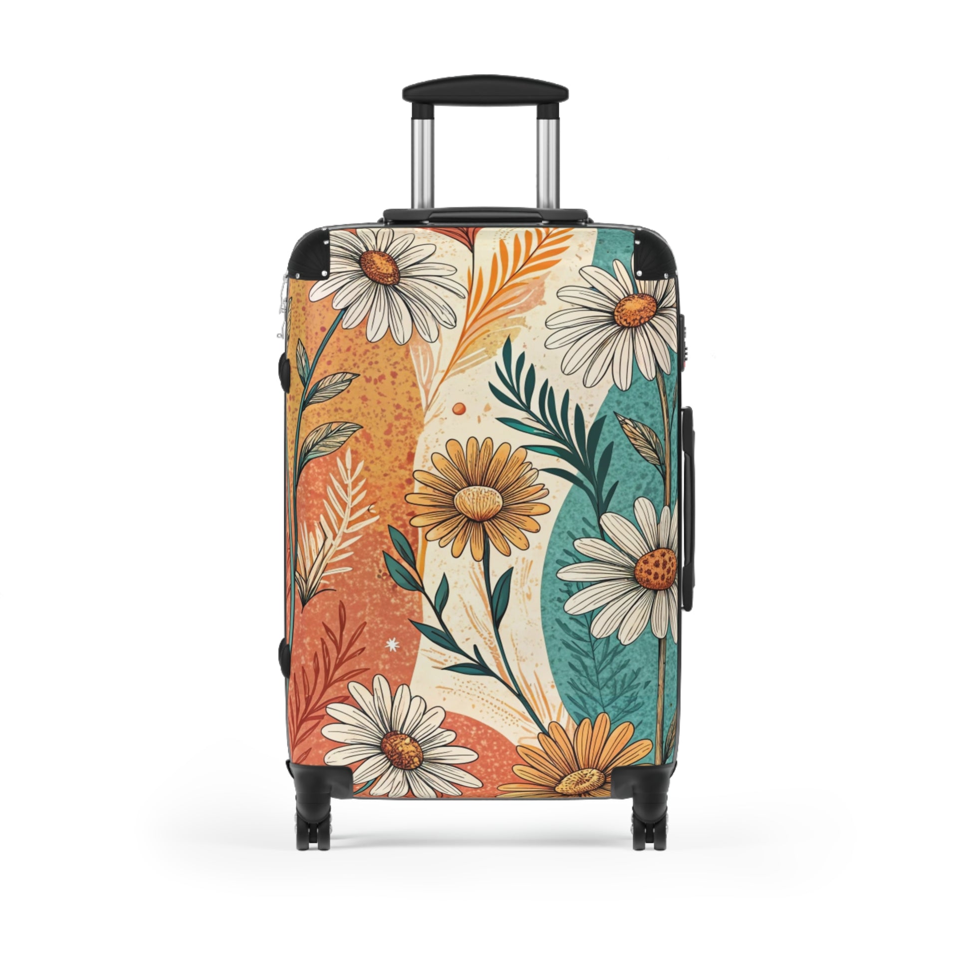 Retro Daisy Dream Suitcase, Artsulli - Art is Long, Life is Short, Bags, Size, Medium, Color, Black, , , 26689908491066969337