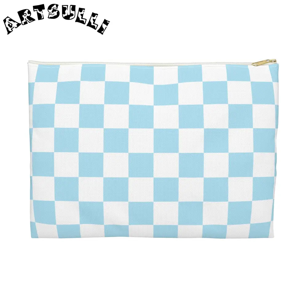 JAKKOUTTHEBXX Checkerboard Sky Blue Accessory Pouch JAKKOUTTHEBXX
