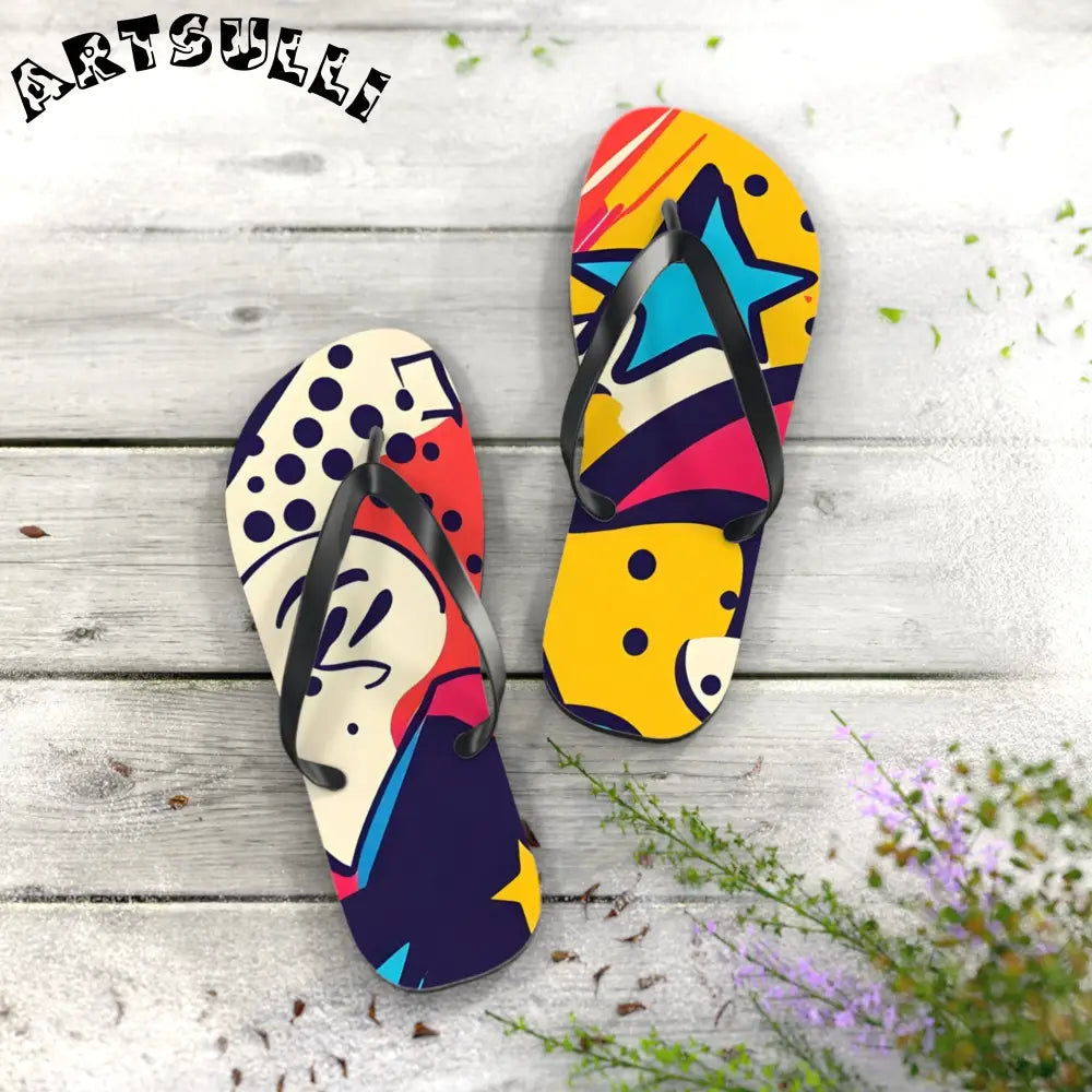 JAKKOUTTHEBXX Comic x Pop Art Flip Flops JAKKOUTTHEBXX Artsulli