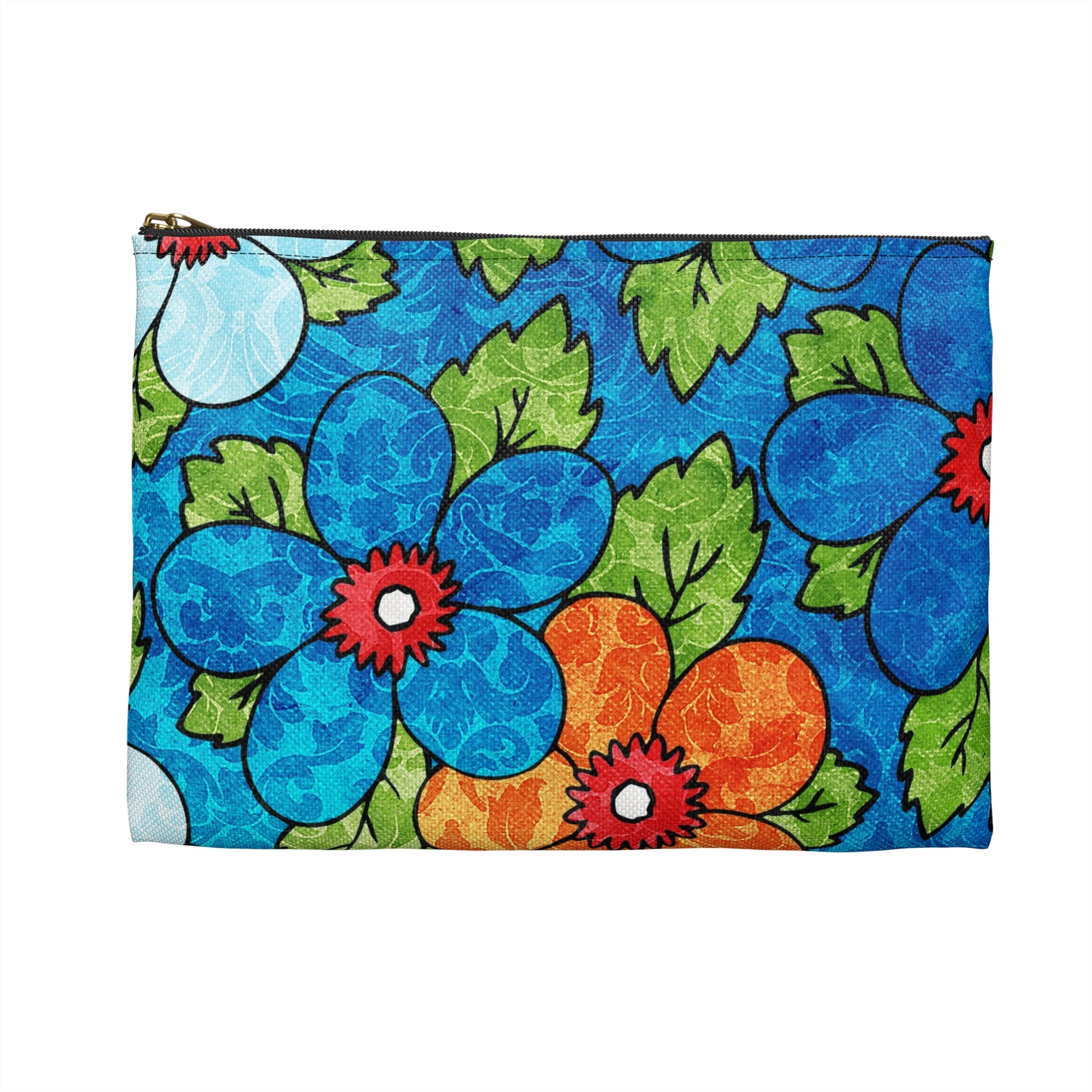 Blue Orange Groovy Accessory Pouch, Artsulli - Art is Long, Life is Short, Bags, , , , , , , 