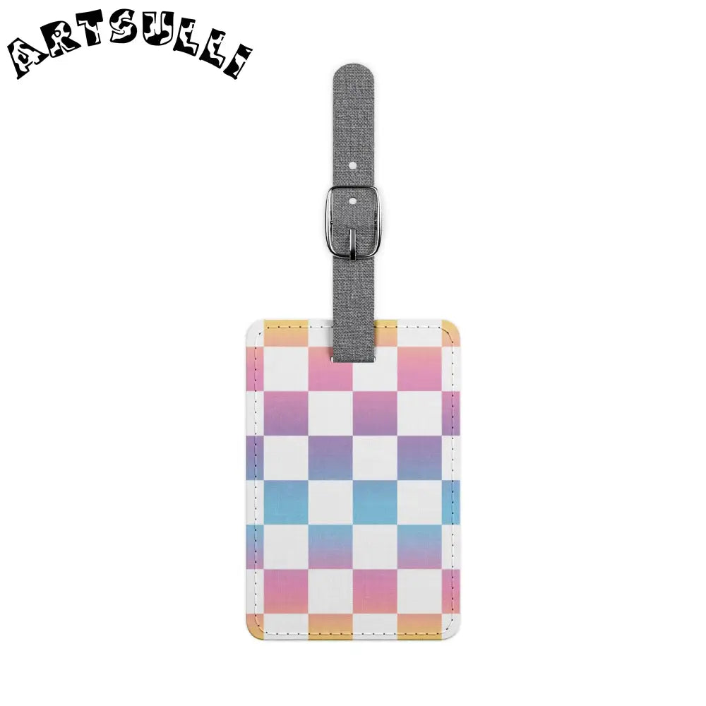 JAKKOUTTHEBXX Vaporwave Check Saffiano Polyester Luggage Tag