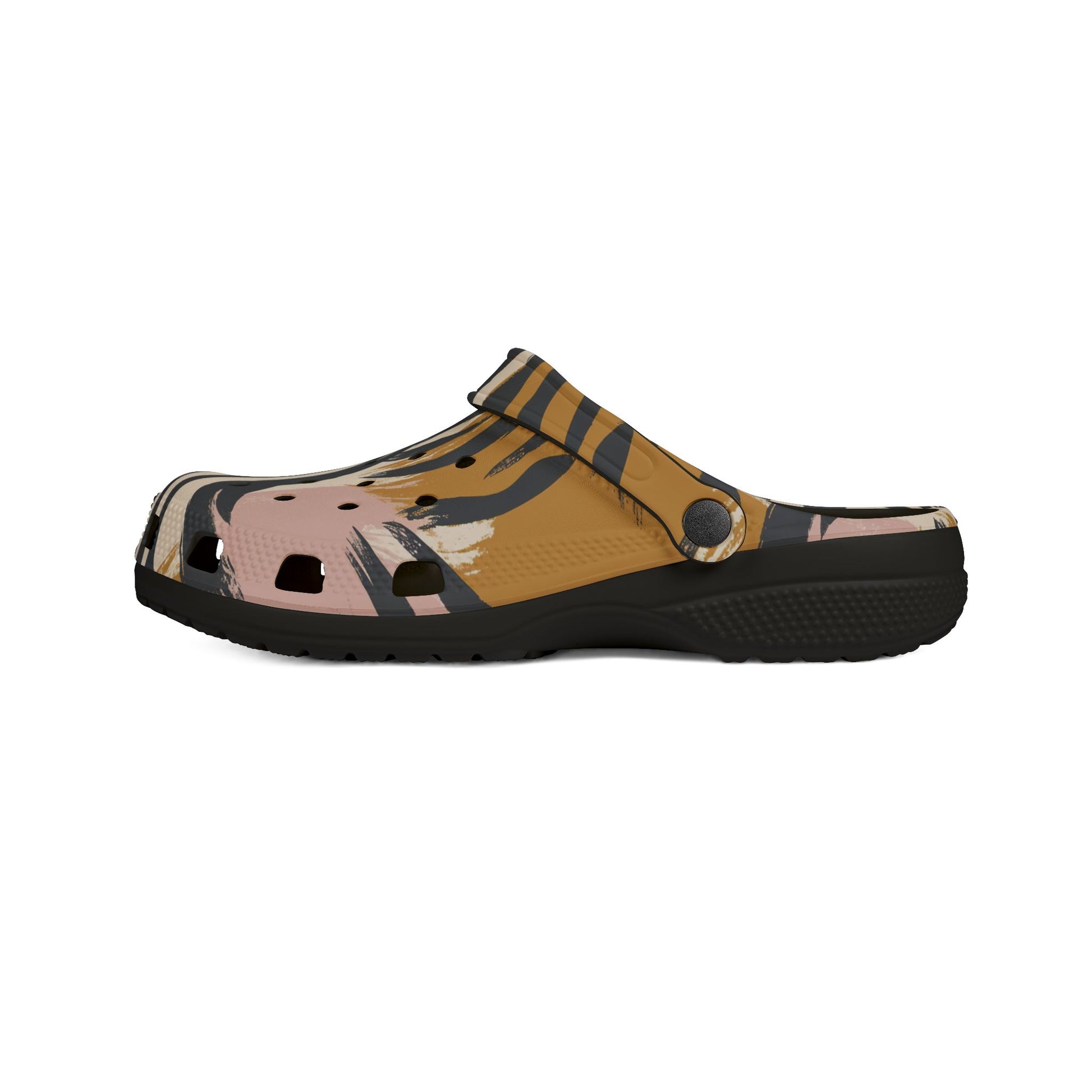 Beige Zebra Jungle Flats EVA Foam Rubber Shoes (AOP), Artsulli - Art is Long, Life is Short, Shoes, , , , , , , 