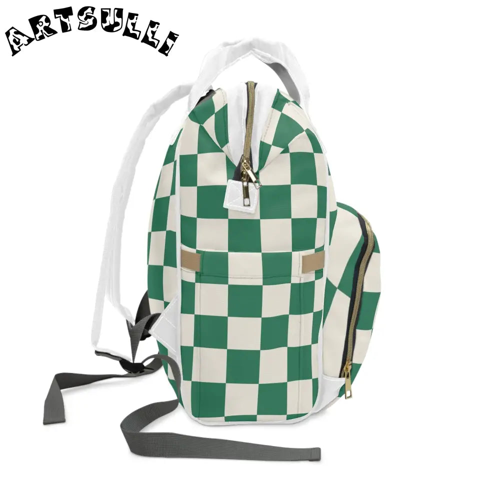 JAKKOUTTHEBXX Checkerboard Dark Green Multifunctional Diaper