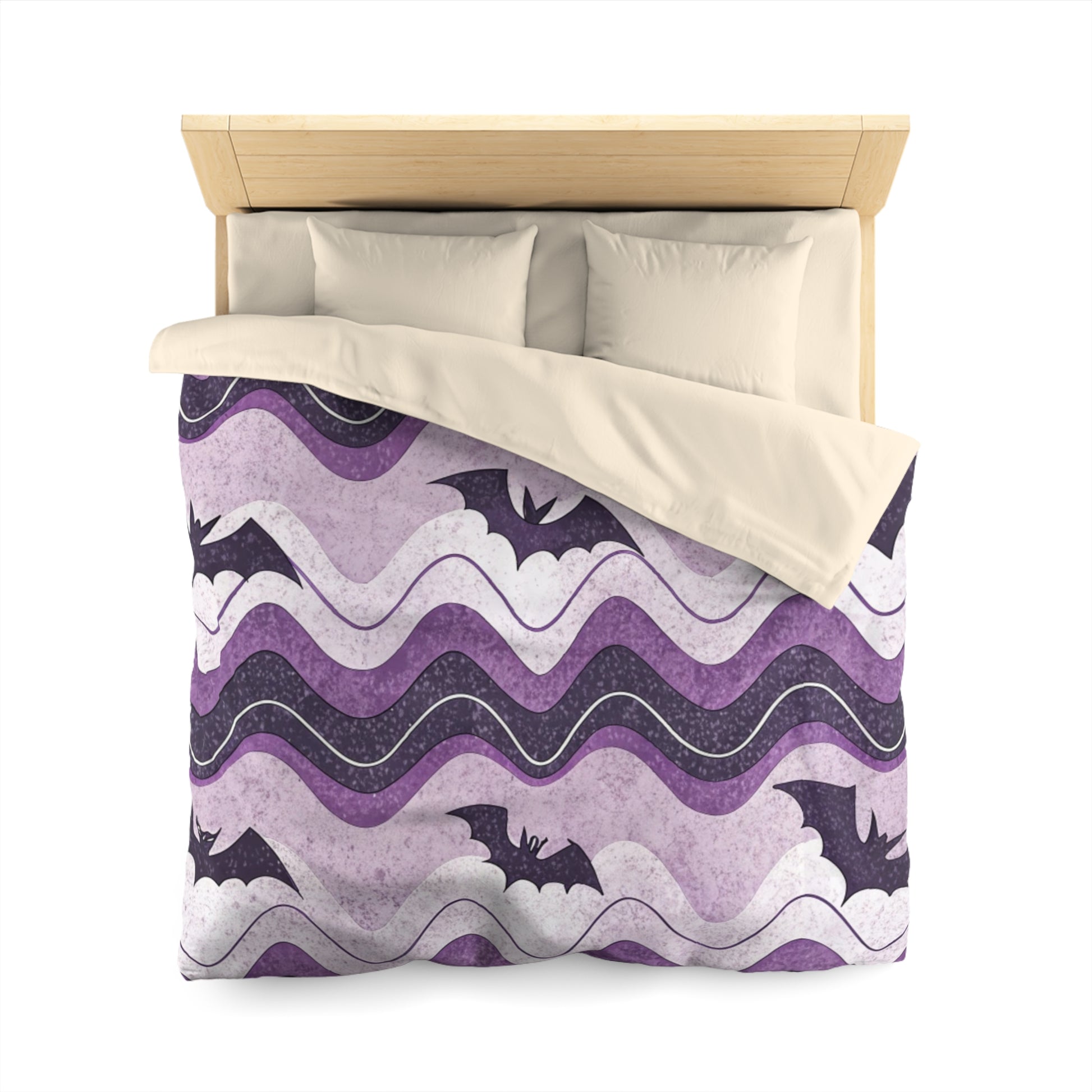 Bat Wave Microfiber Duvet Cover, Artsulli - Art is Long, Life is Short, Home Decor, , , , , , , 