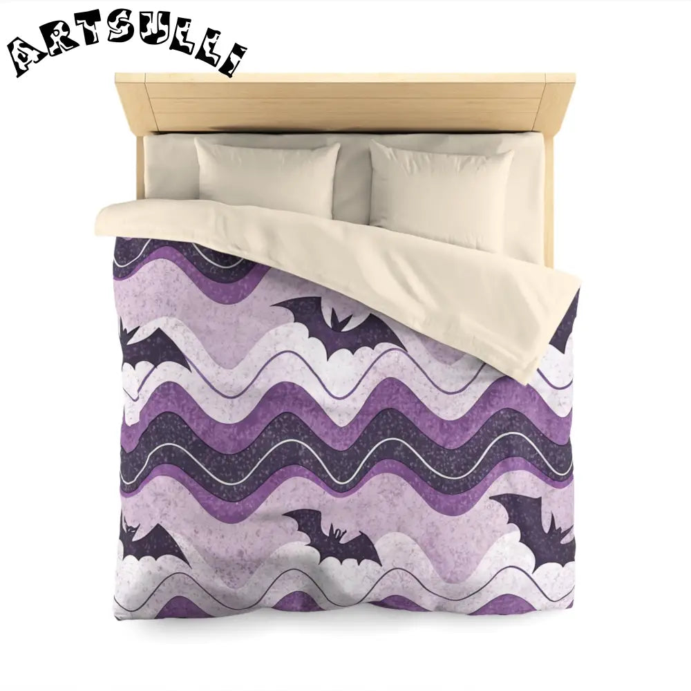 JAKKOUTTHEBXX Bat Wave Microfiber Duvet Cover JAKKOUTTHEBXX Artsulli