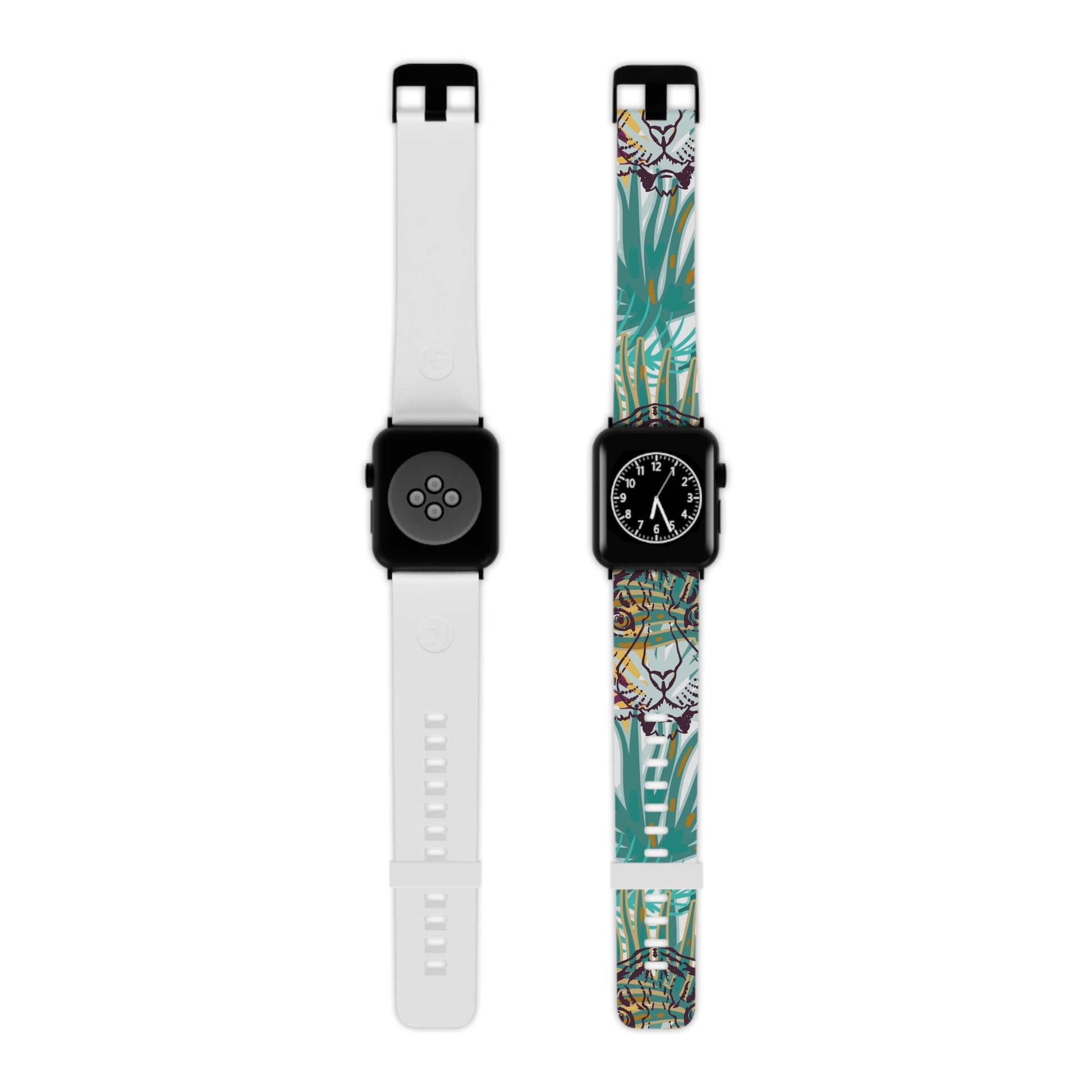 Tropical Jungle Tigers Brown and Green Watch Band for Apple Watch, Artsulli - Art is Long, Life is Short, Accessories, Size, 8'' × 0.75'' / 42 - 44 mm, Color, Black, , , 14523653197430