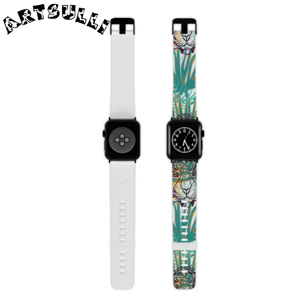 JAKKOUTTHEBXX Tropical Jungle Tigers Brown and Green Watch Band