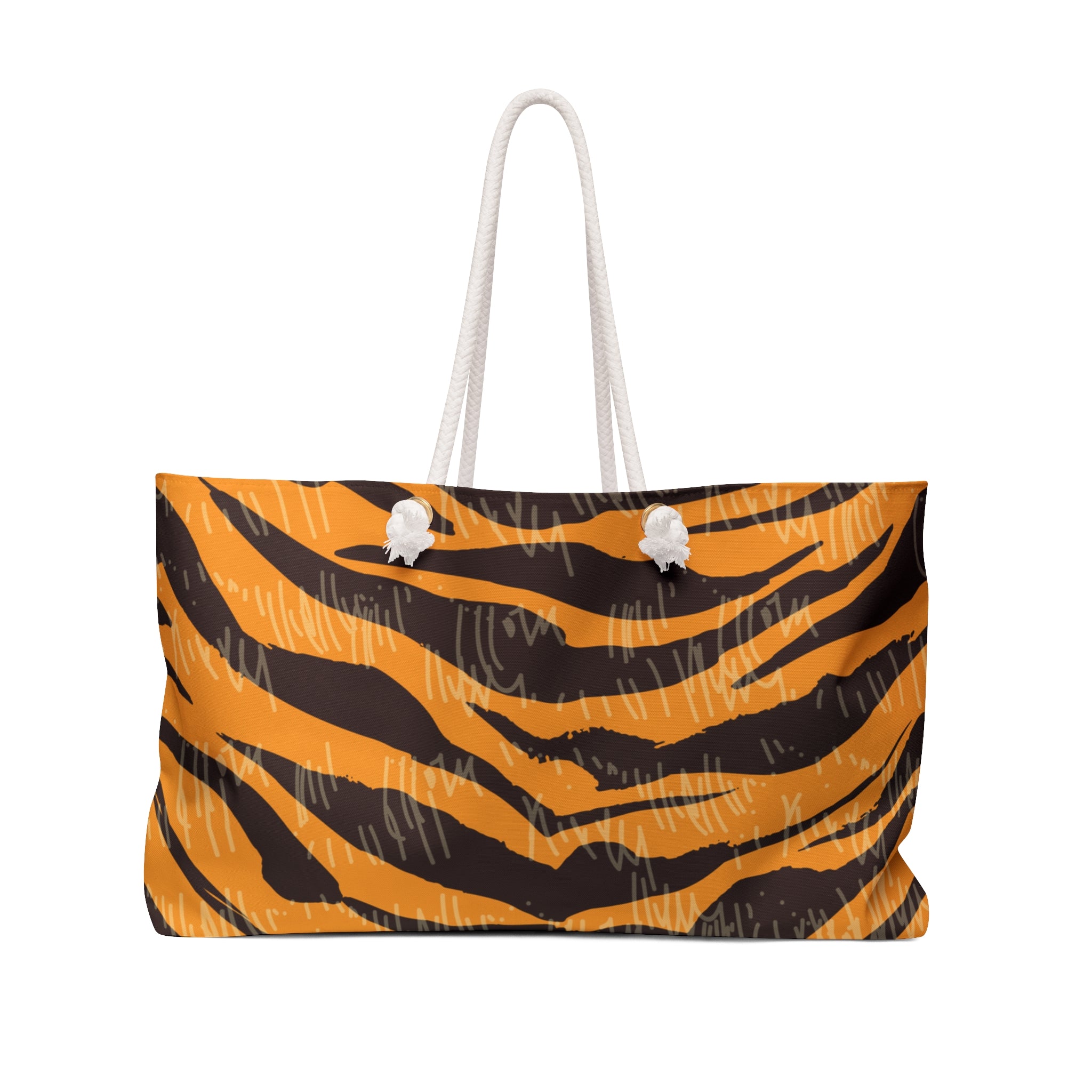 Tiger Scratches Orange & Black Weekender Bag, Artsulli - Art is Long, Life is Short, Bags, Size, 24" × 13", , , , , 13092273994370