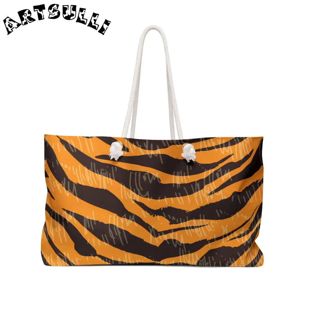 JAKKOUTTHEBXX Tiger Scratches Orange & Black Weekender Bag