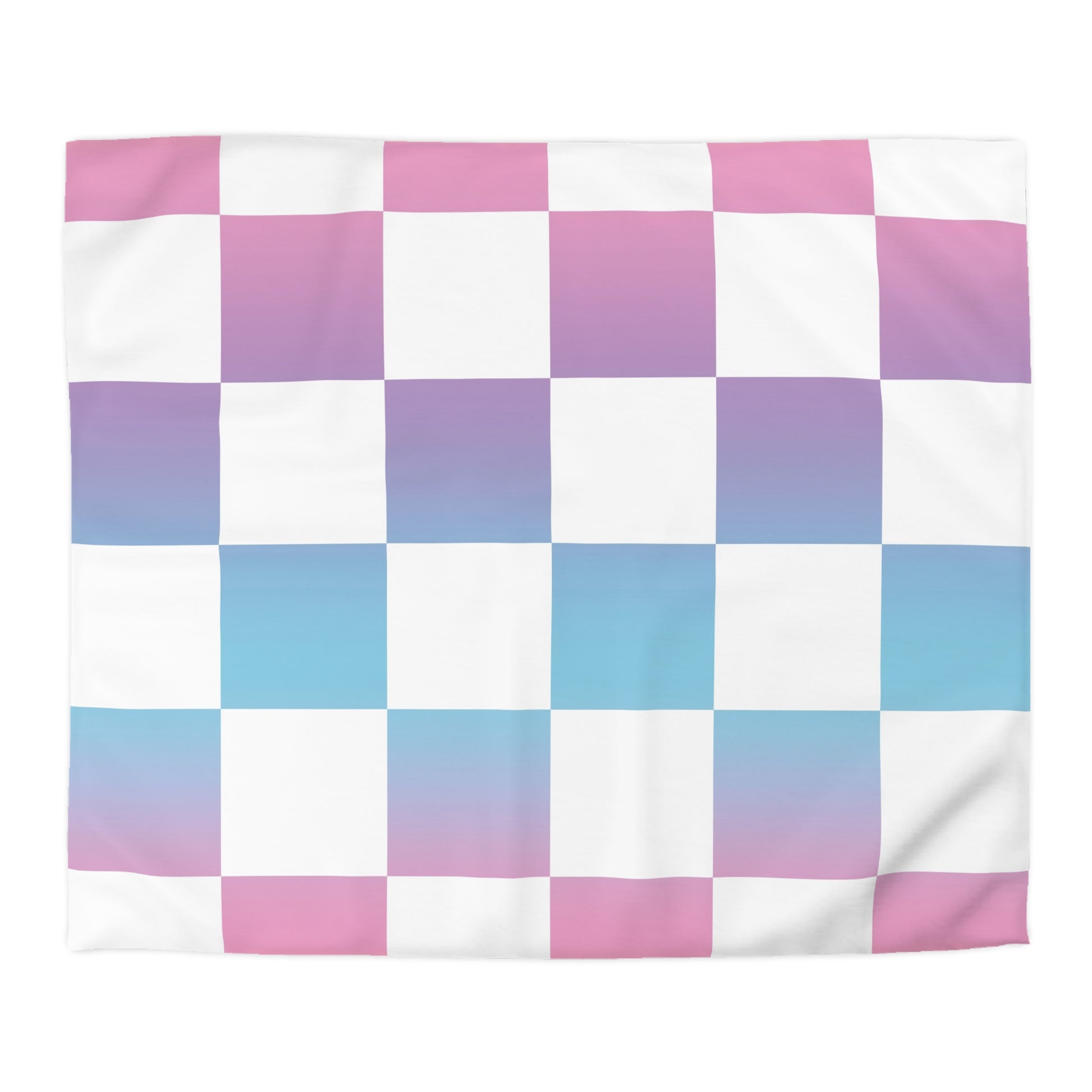 Vaporwave Check Microfiber Duvet Cover, Artsulli - Art is Long, Life is Short, Home Decor, Size, King, Color, White, , , 31215322997739928826